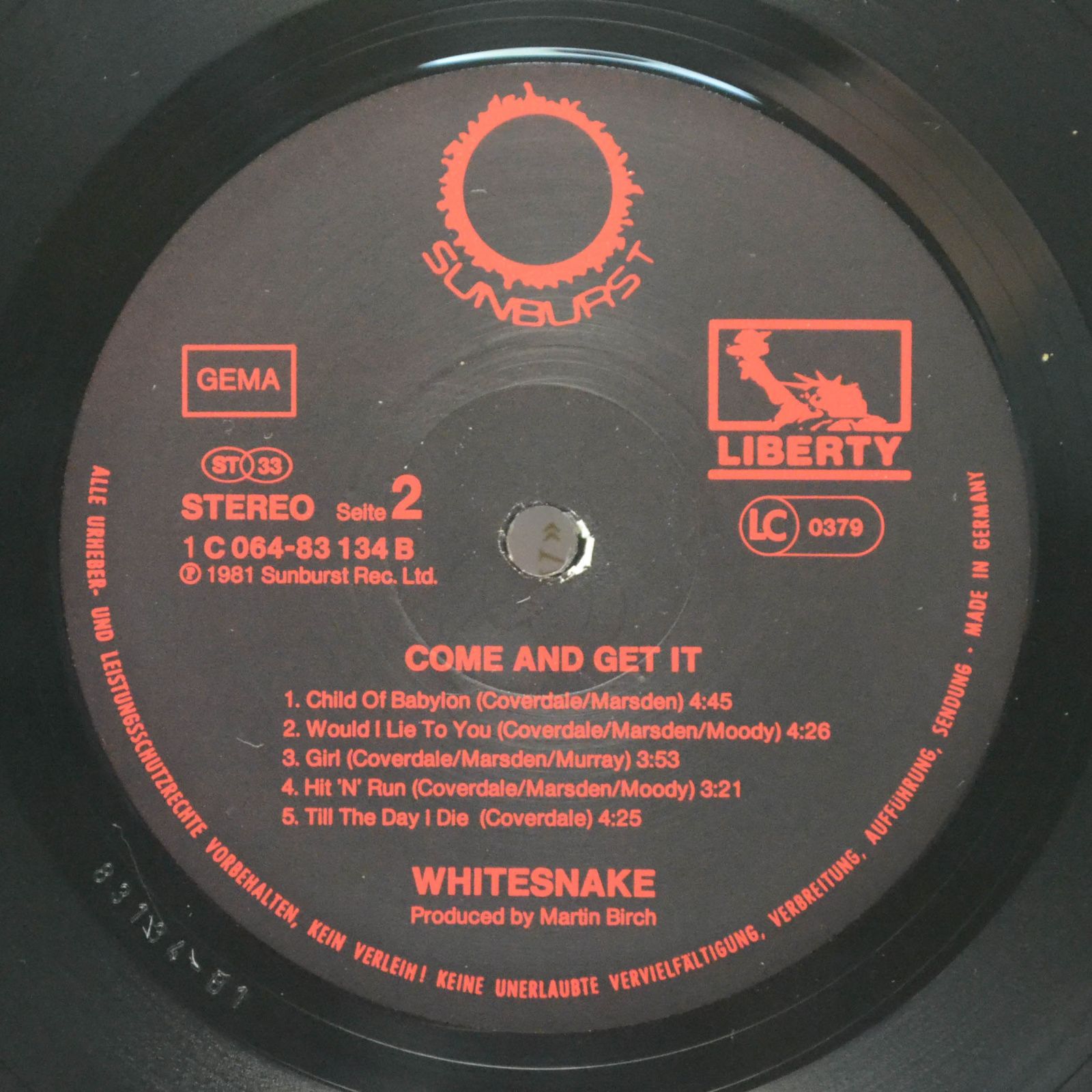 Whitesnake — Come An' Get It, 1981