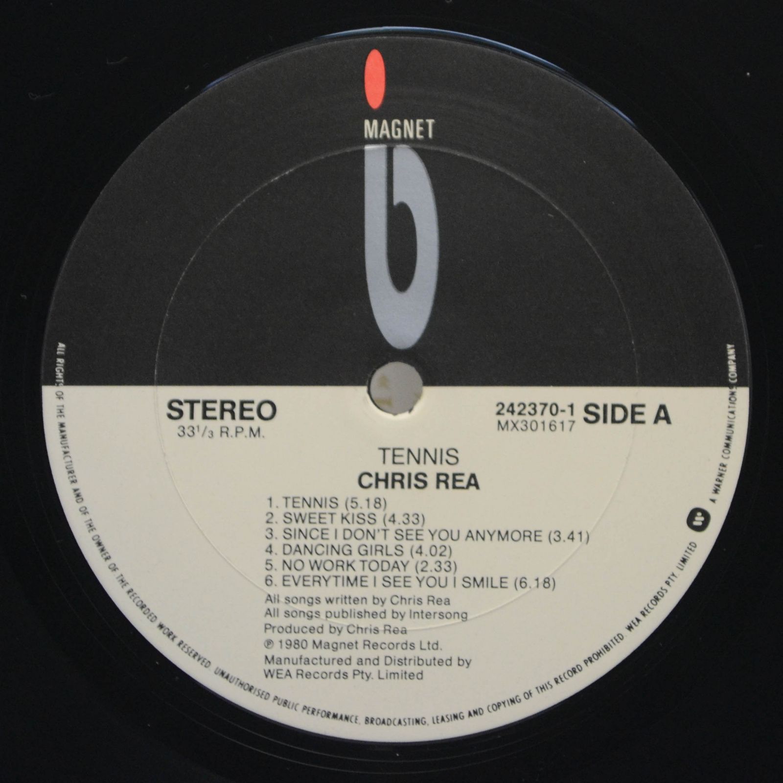 Chris Rea — Tennis, 1980