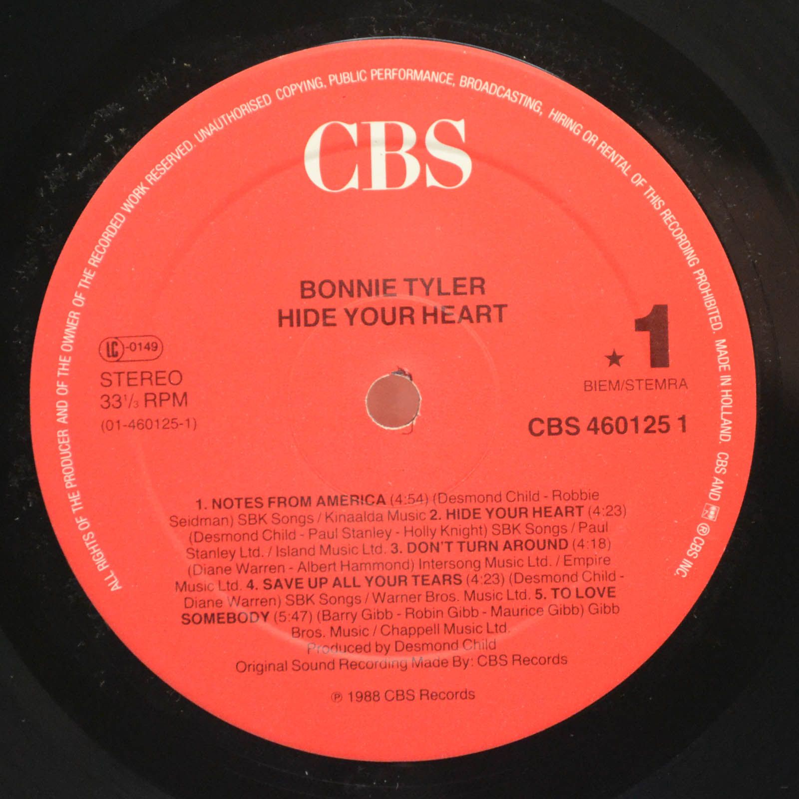 Bonnie Tyler — Hide Your Heart, 1988