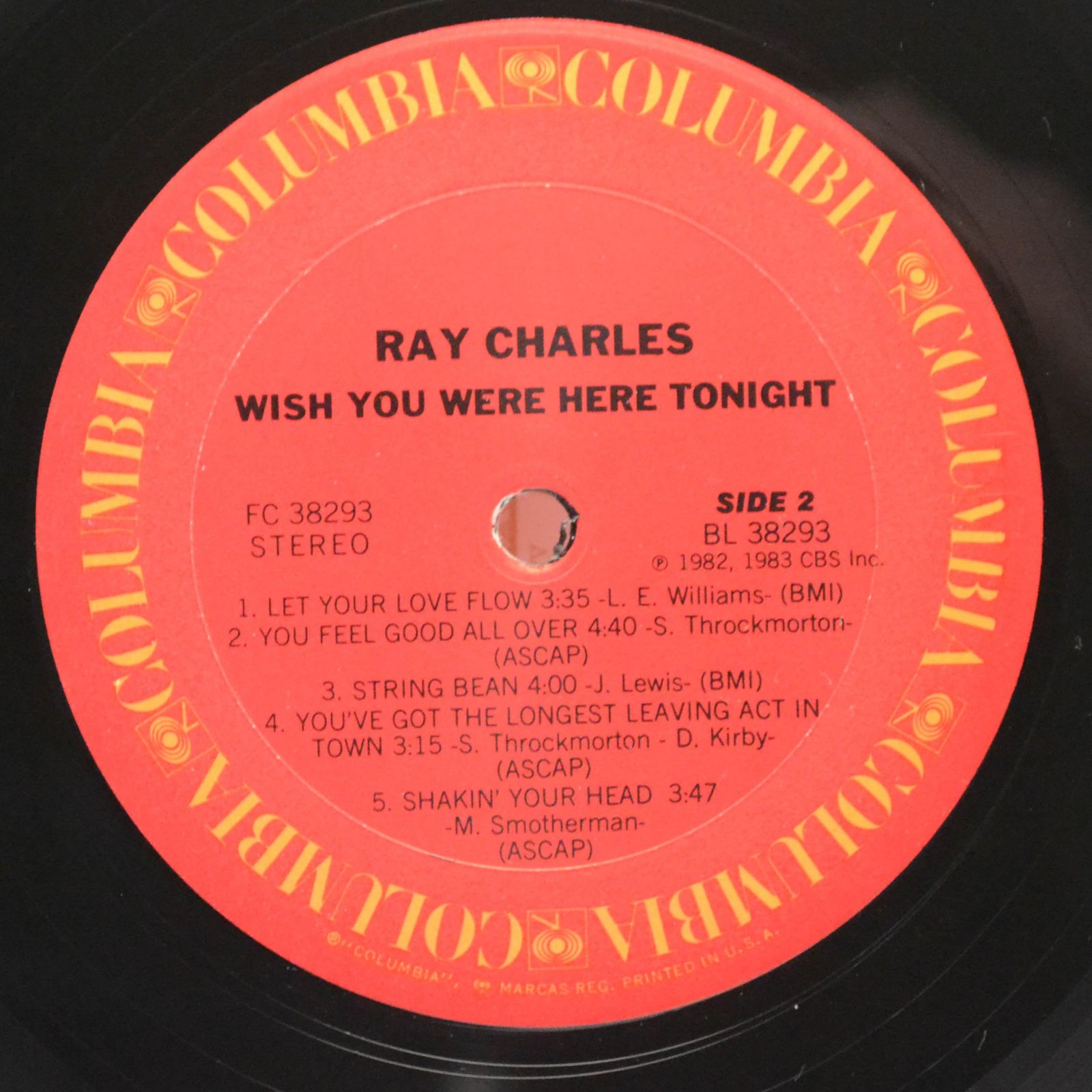 Ray Charles — Wish You Were Here Tonight (USA), 1983