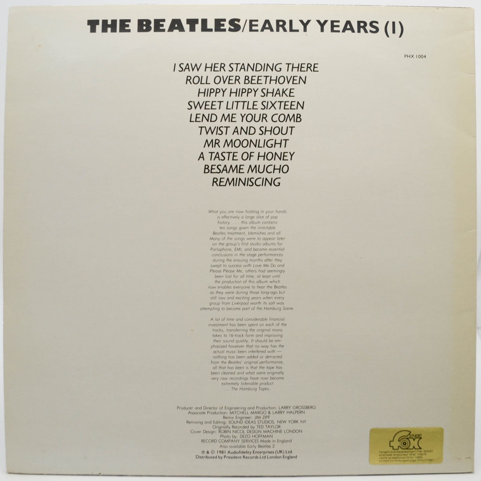 Beatles — Early Years (UK), 1981