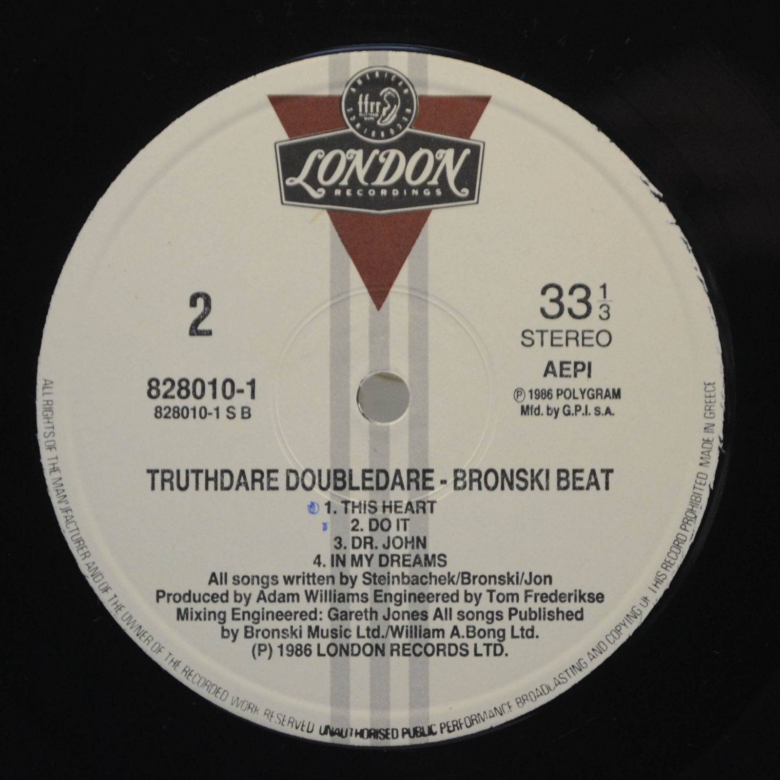 Bronski Beat — Truthdare Doubledare, 1986