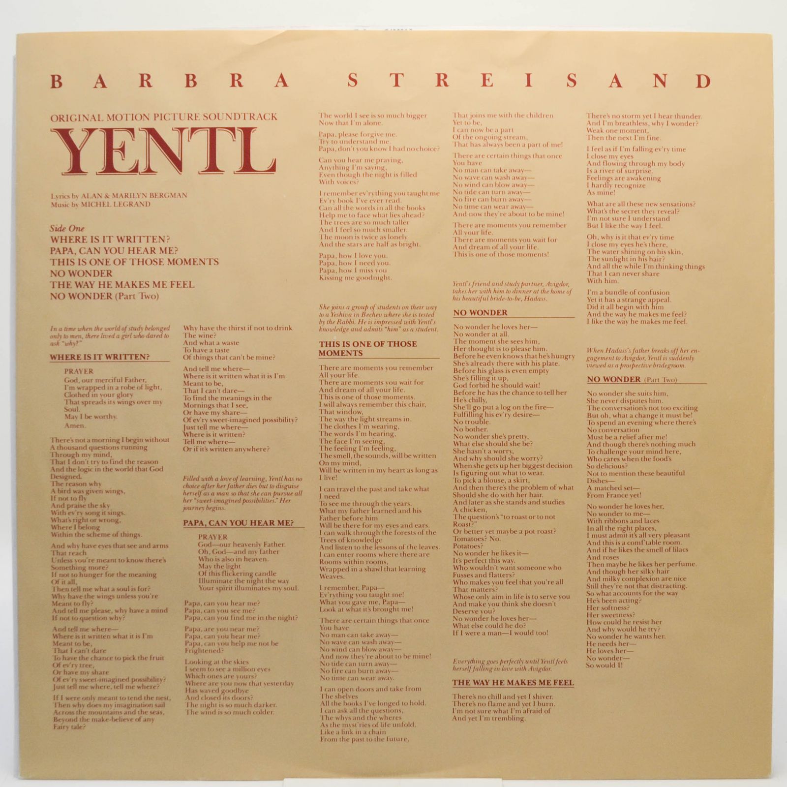 Barbra Streisand — Yentl - Original Motion Picture Soundtrack, 1983