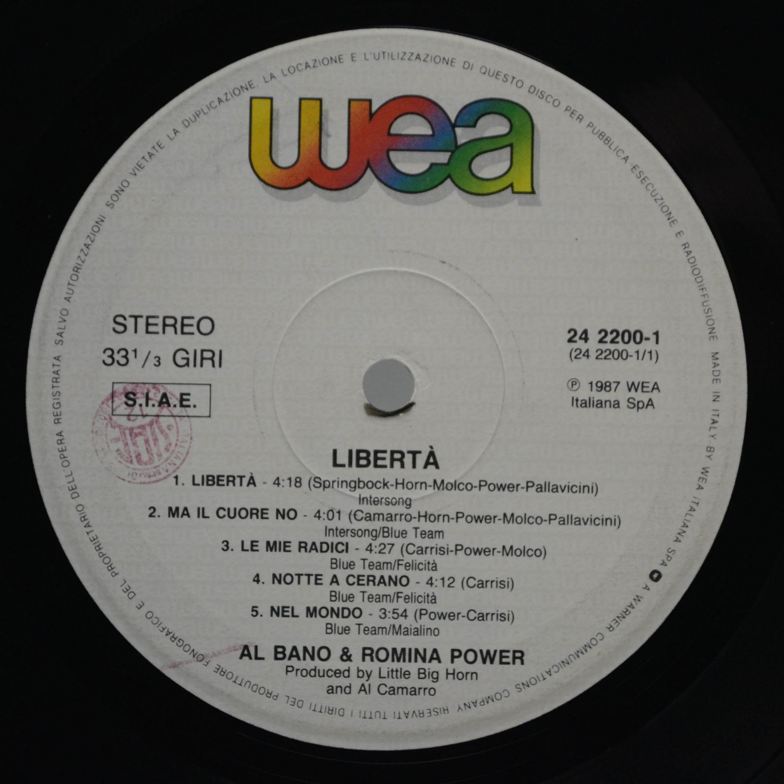Al Bano & Romina Power — Libertà! (1-st, Italy), 1987