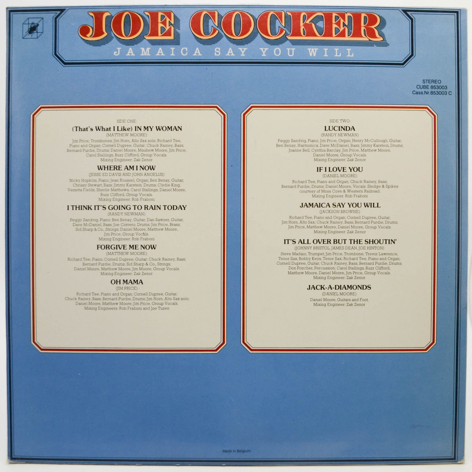 Joe Cocker — Jamaica Say You Will, 1975