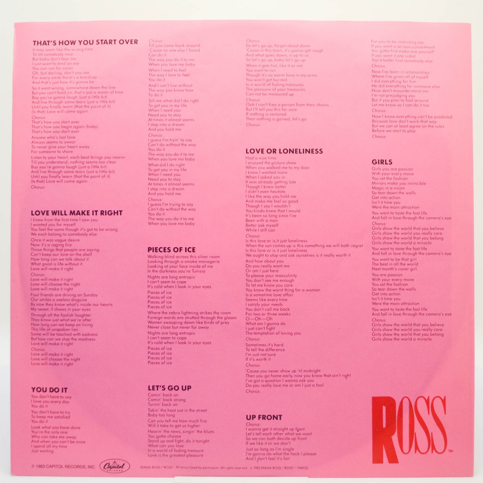 Diana Ross — Ross, 1983