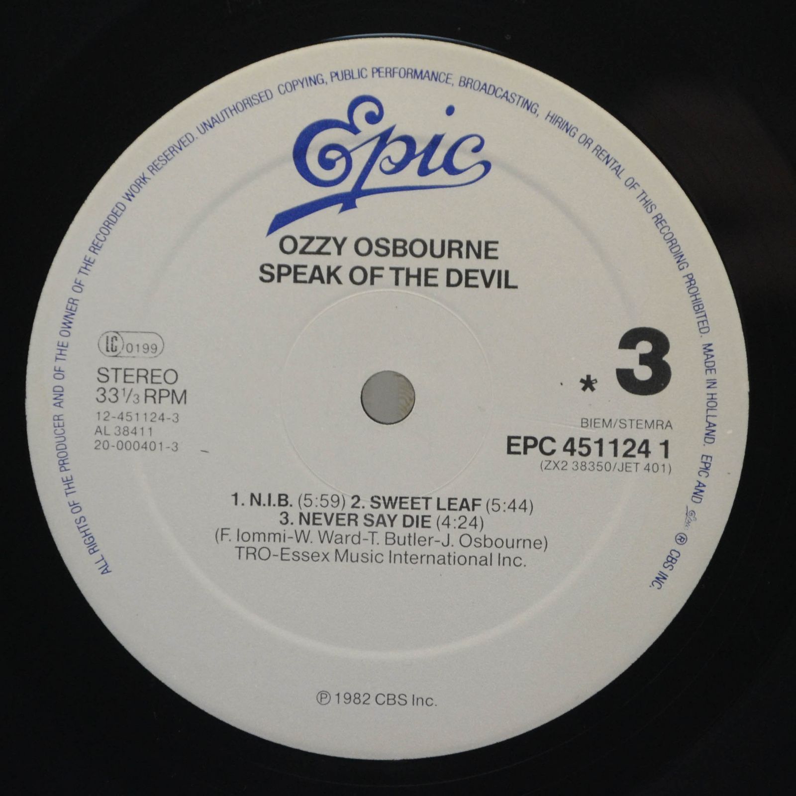 Ozzy Osbourne — Speak Of The Devil (2LP), 1987