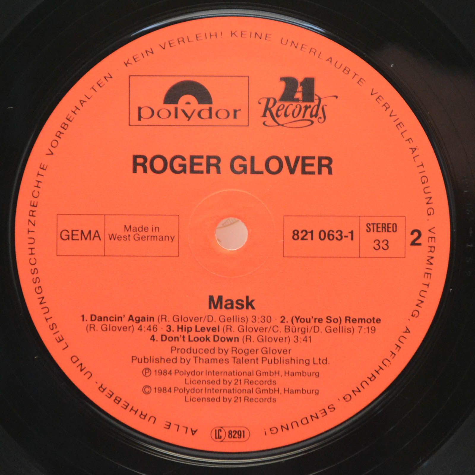 Roger Glover — Mask, 1984