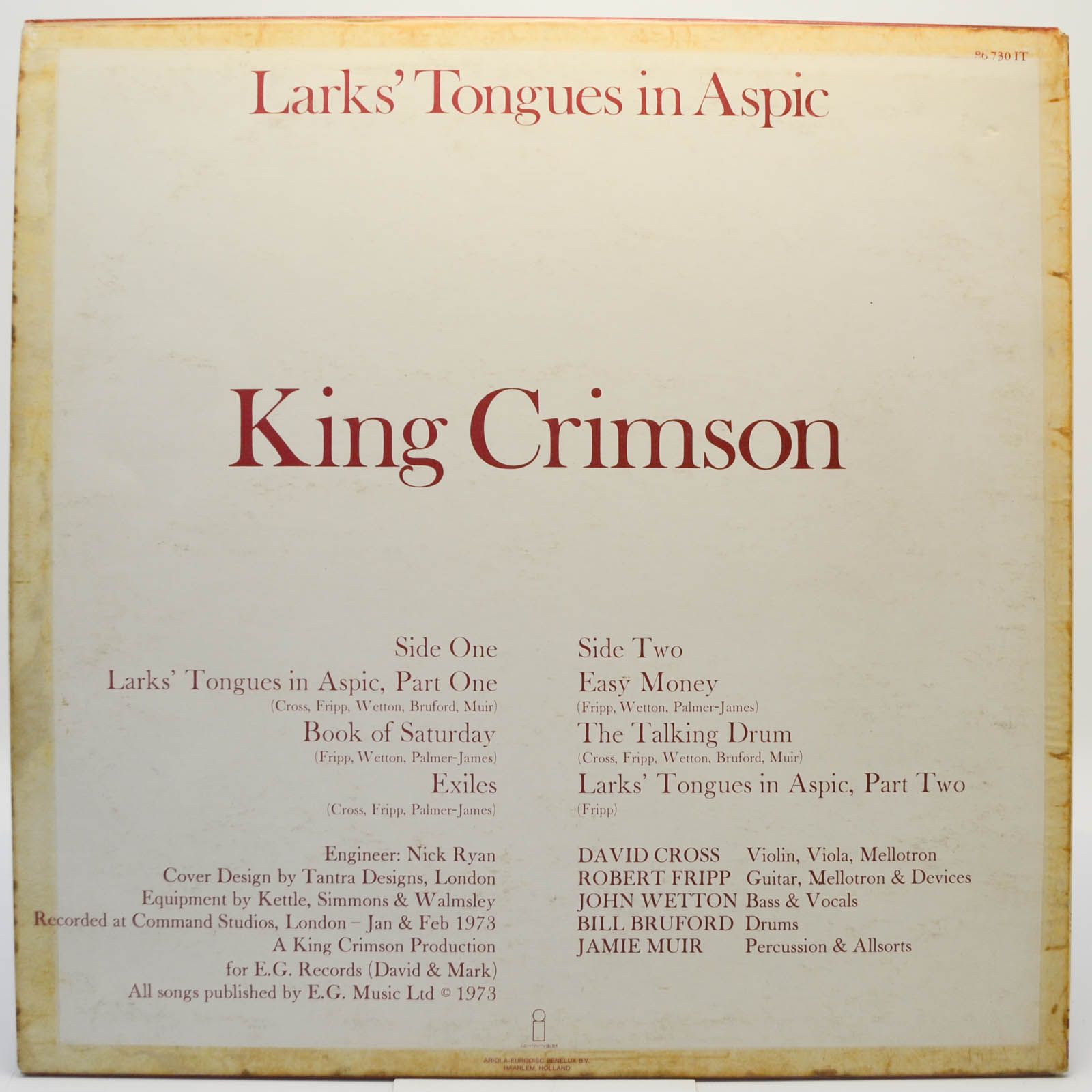 King Crimson — Larks' Tongues In Aspic, 1973