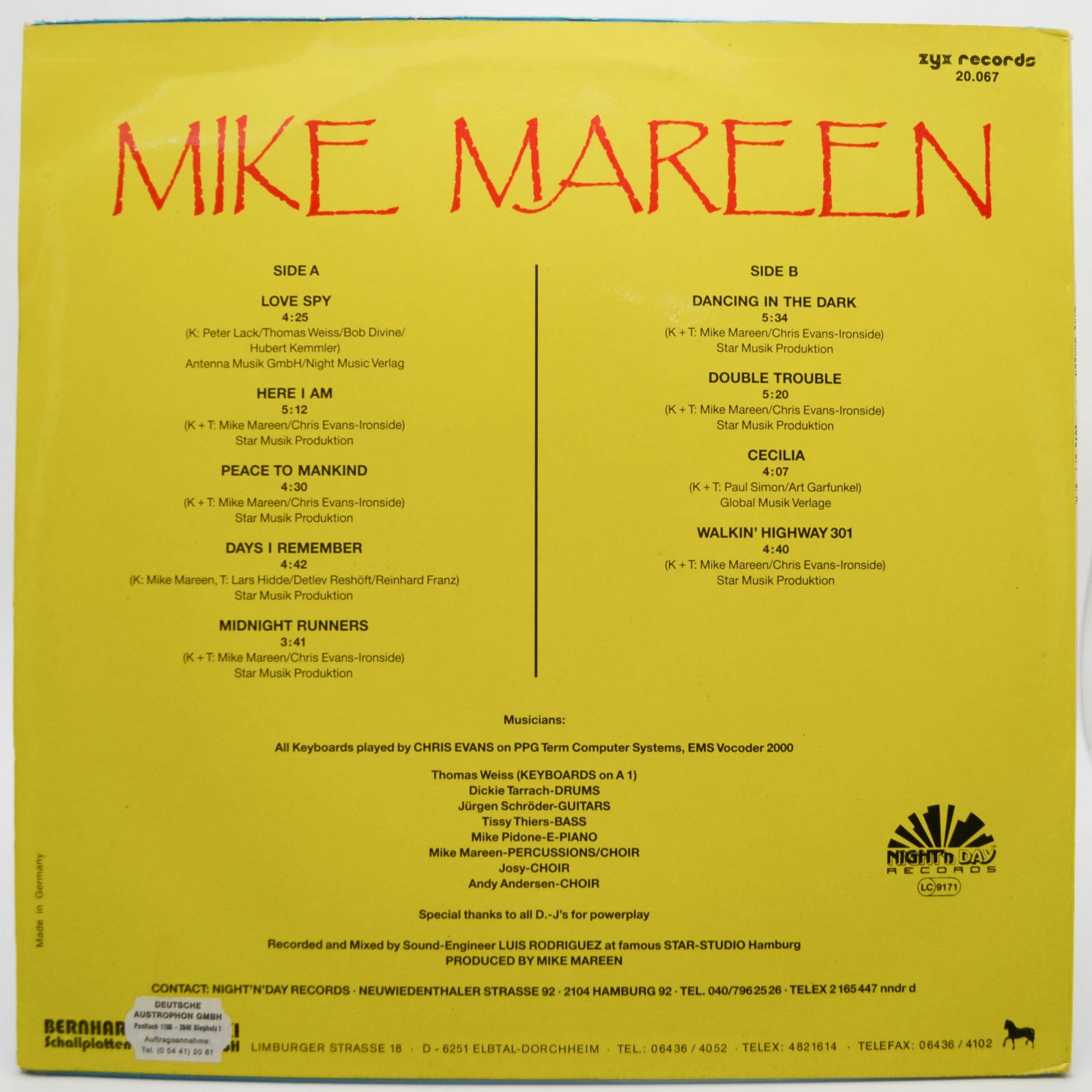 Mike Mareen — Dance Control, 1985