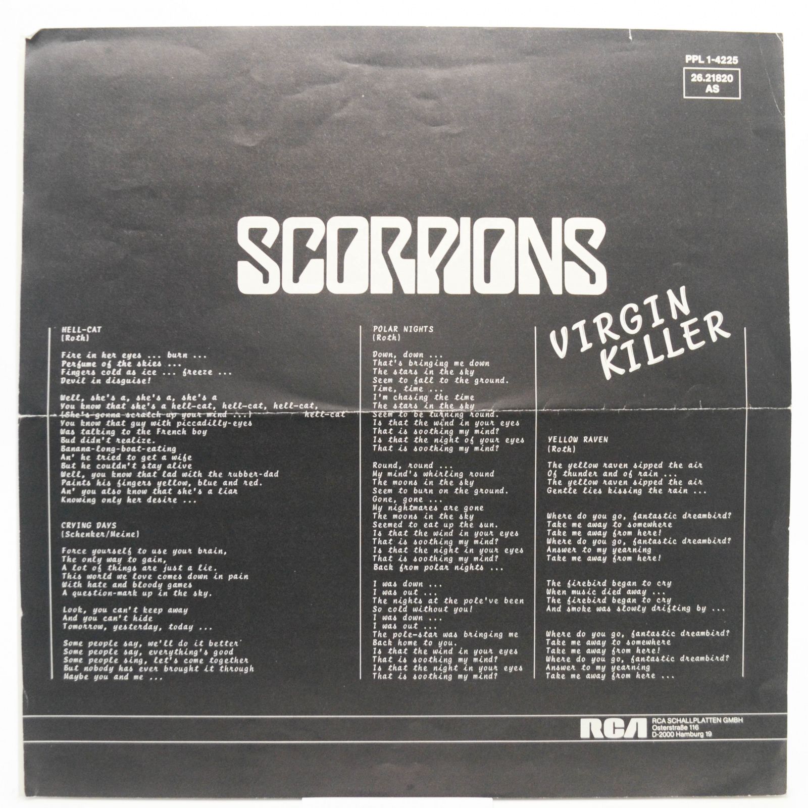 Scorpions — Virgin Killer (Germany), 1976