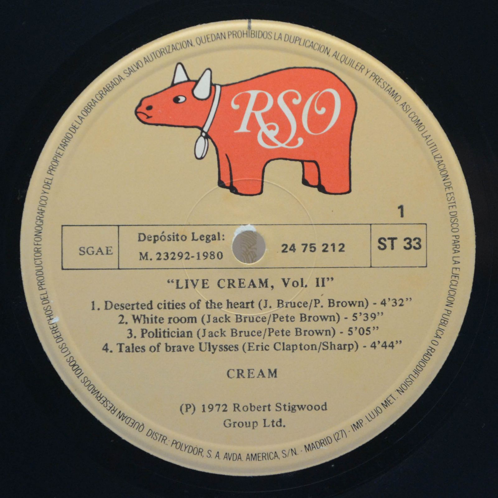 Cream — Live Cream Volume II, 1980