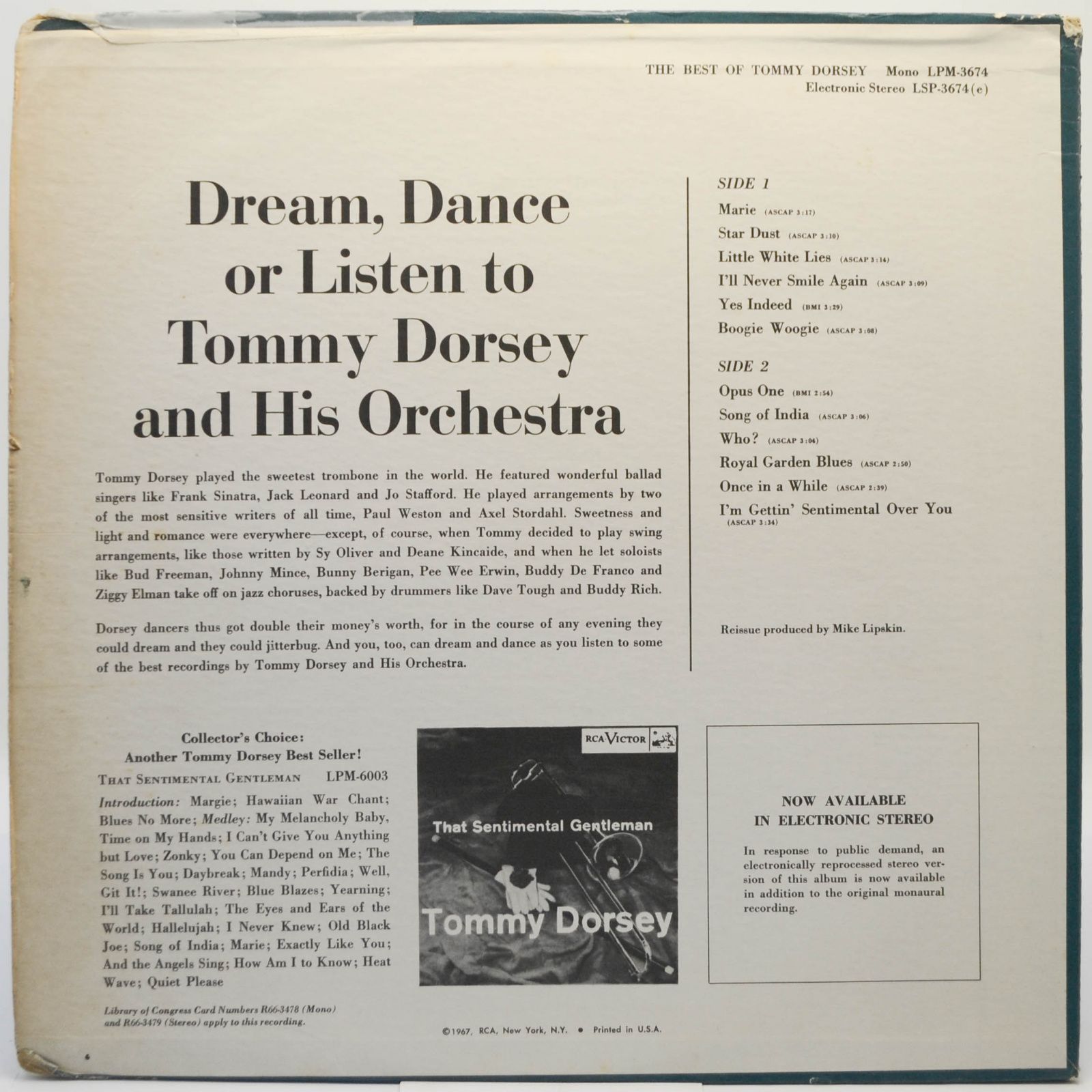 Tommy Dorsey — The Best Of Tommy Dorsey, 1967
