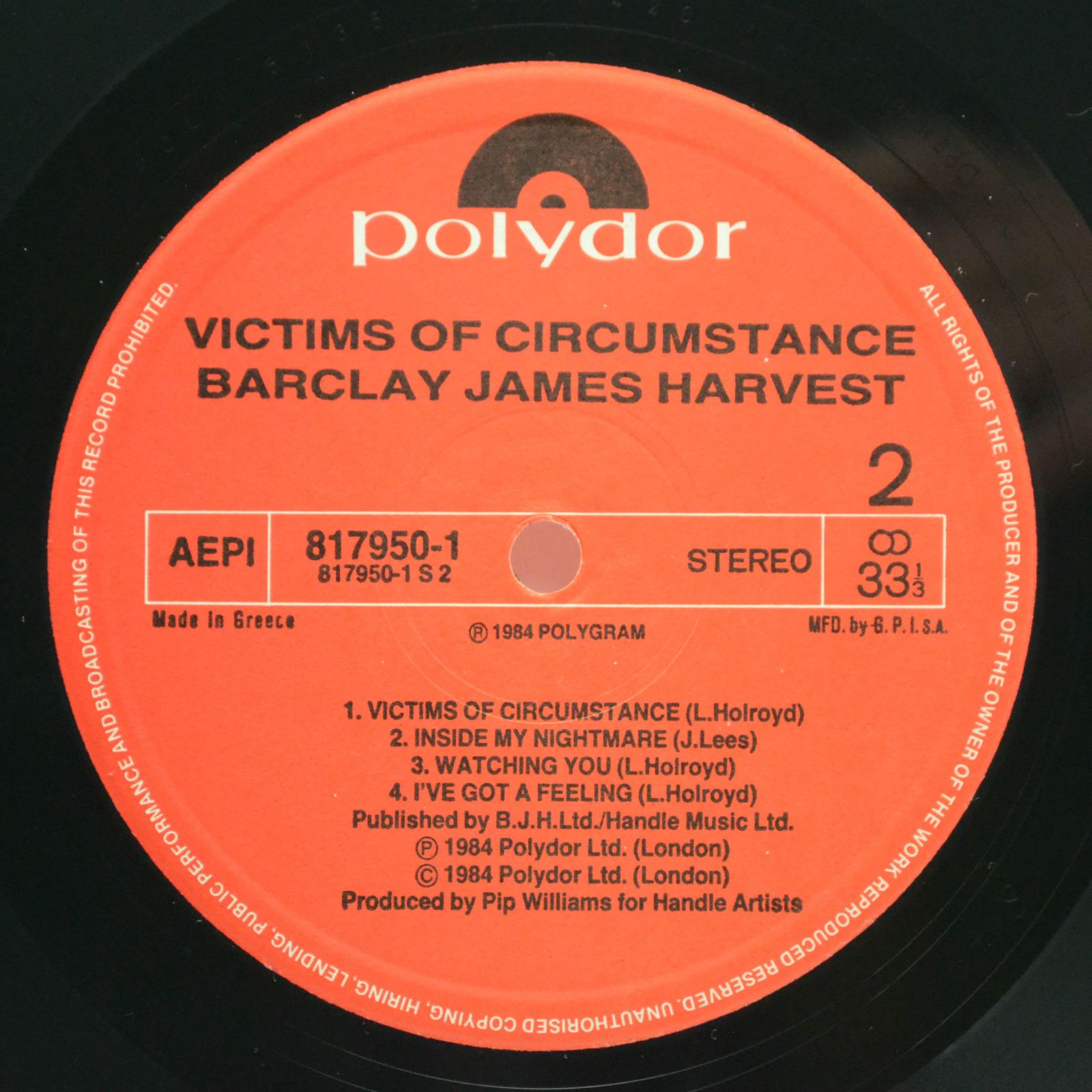 Barclay James Harvest — Victims Of Circumstance, 1984