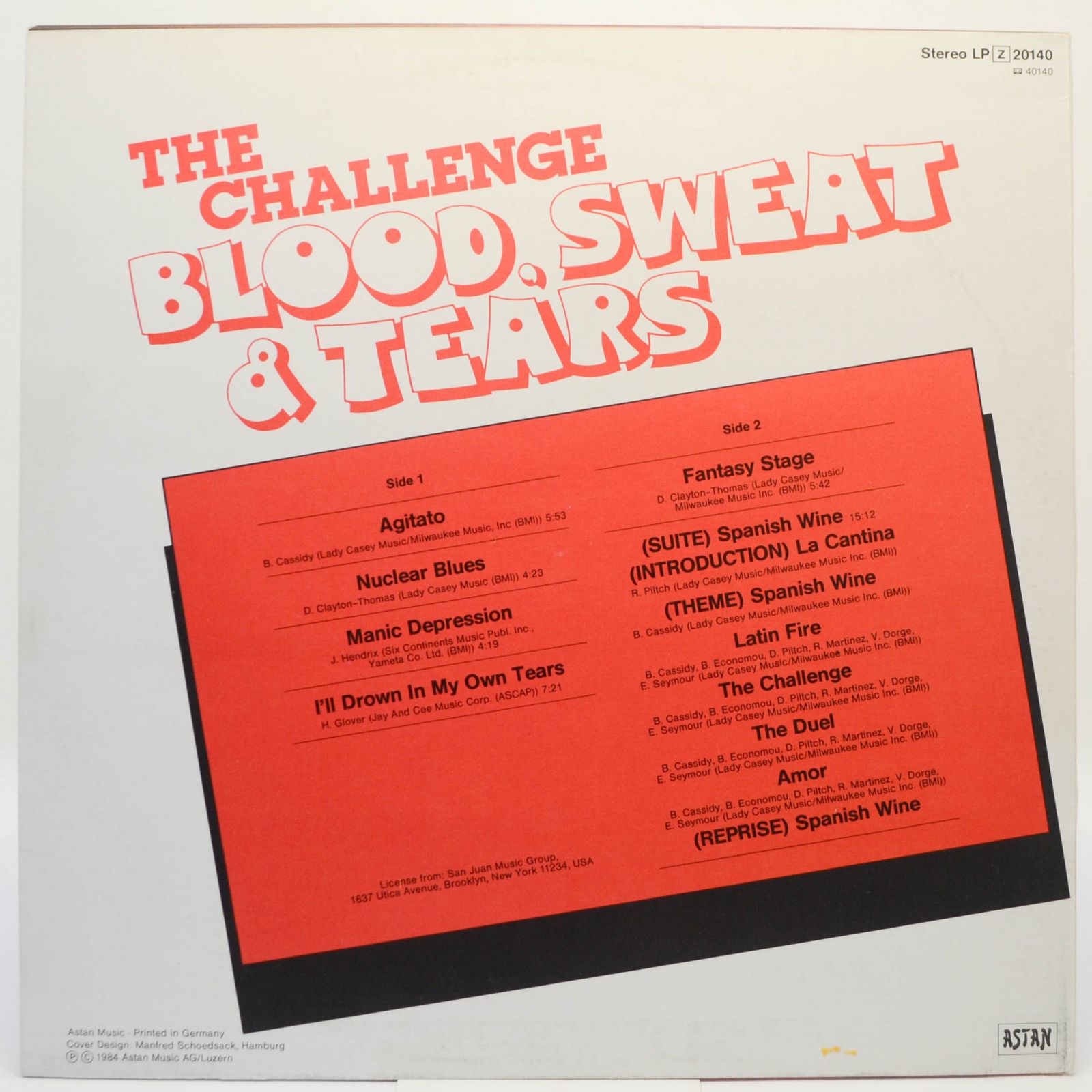 Blood, Sweat & Tears — The Challenge, 1984