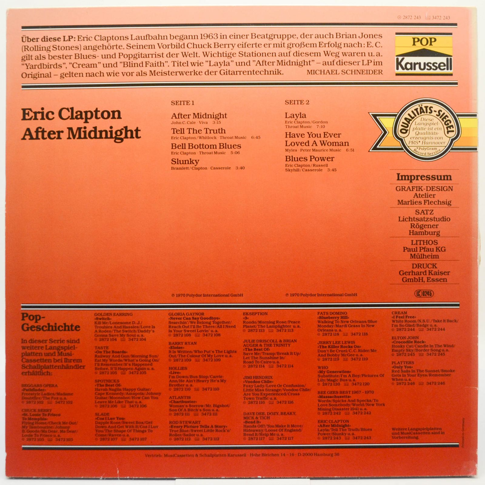 Eric Clapton — After Midnight, 1970