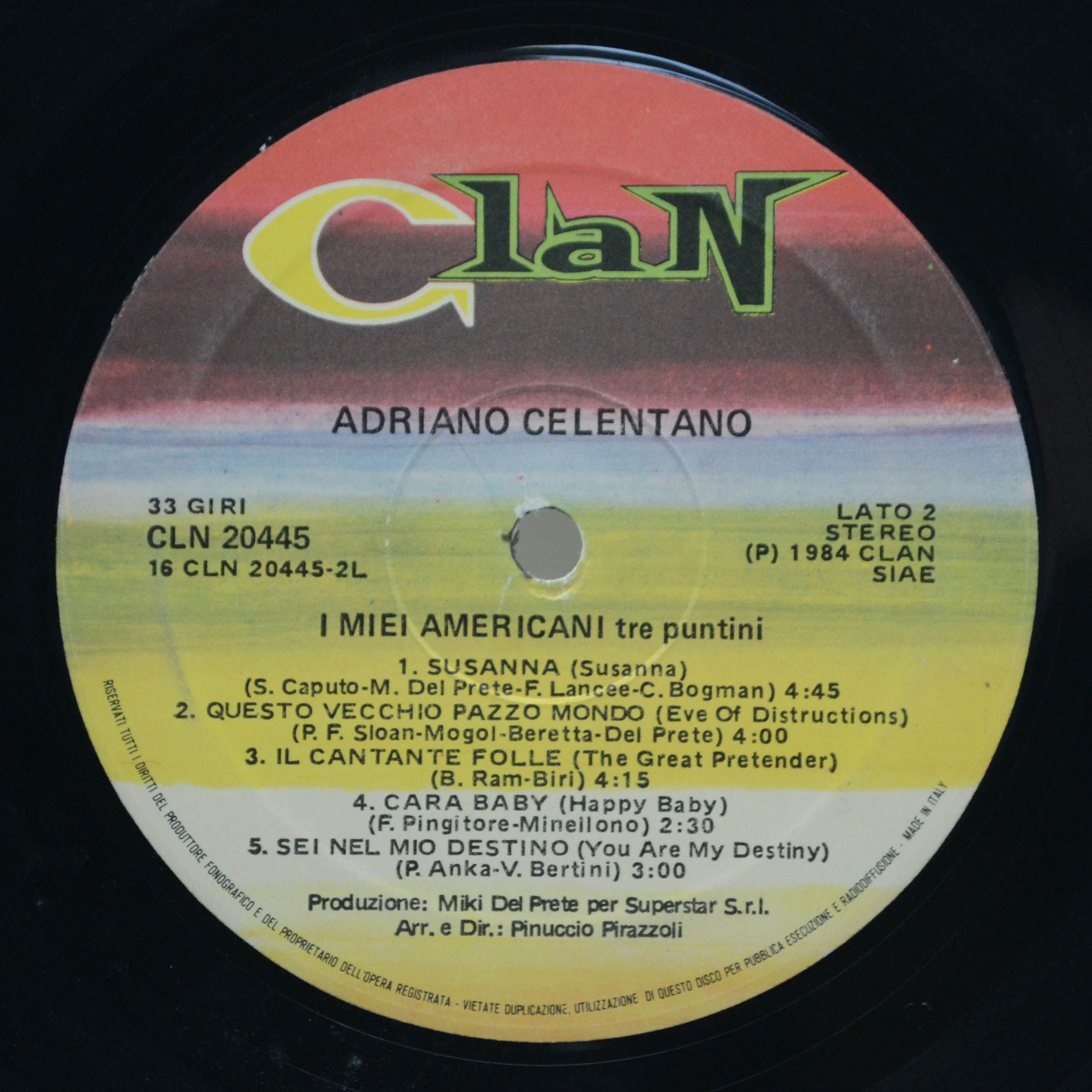 Adriano Celentano — I Miei Americani (Tre Puntini) (1-st, Italy, Clan), 1984