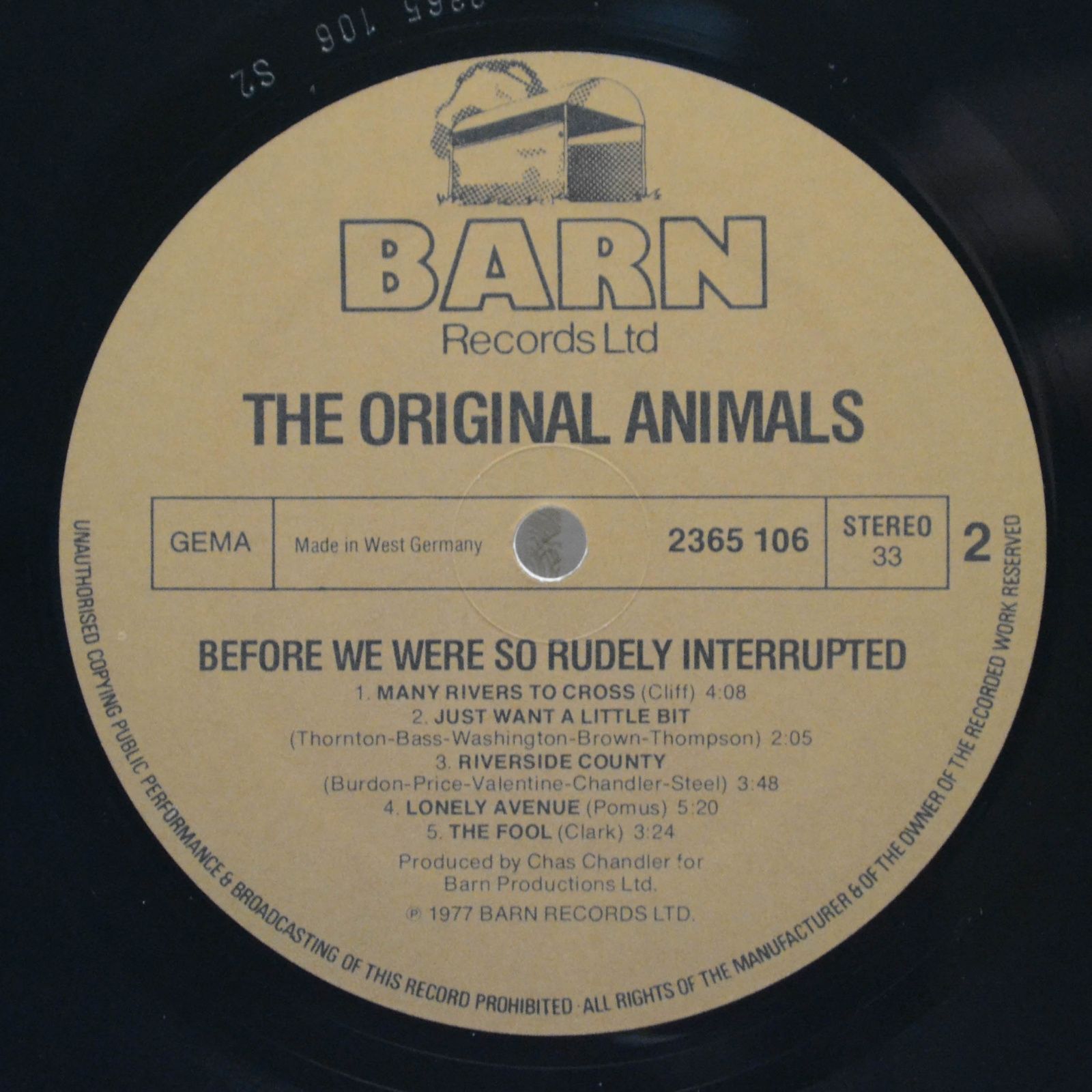 Original Animals — Before We Were So Rudely Interrupted, 1977