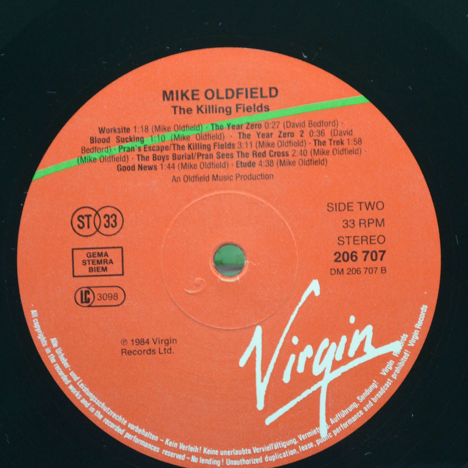 Mike Oldfield — The Killing Fields (Original Film Soundtrack), 1984