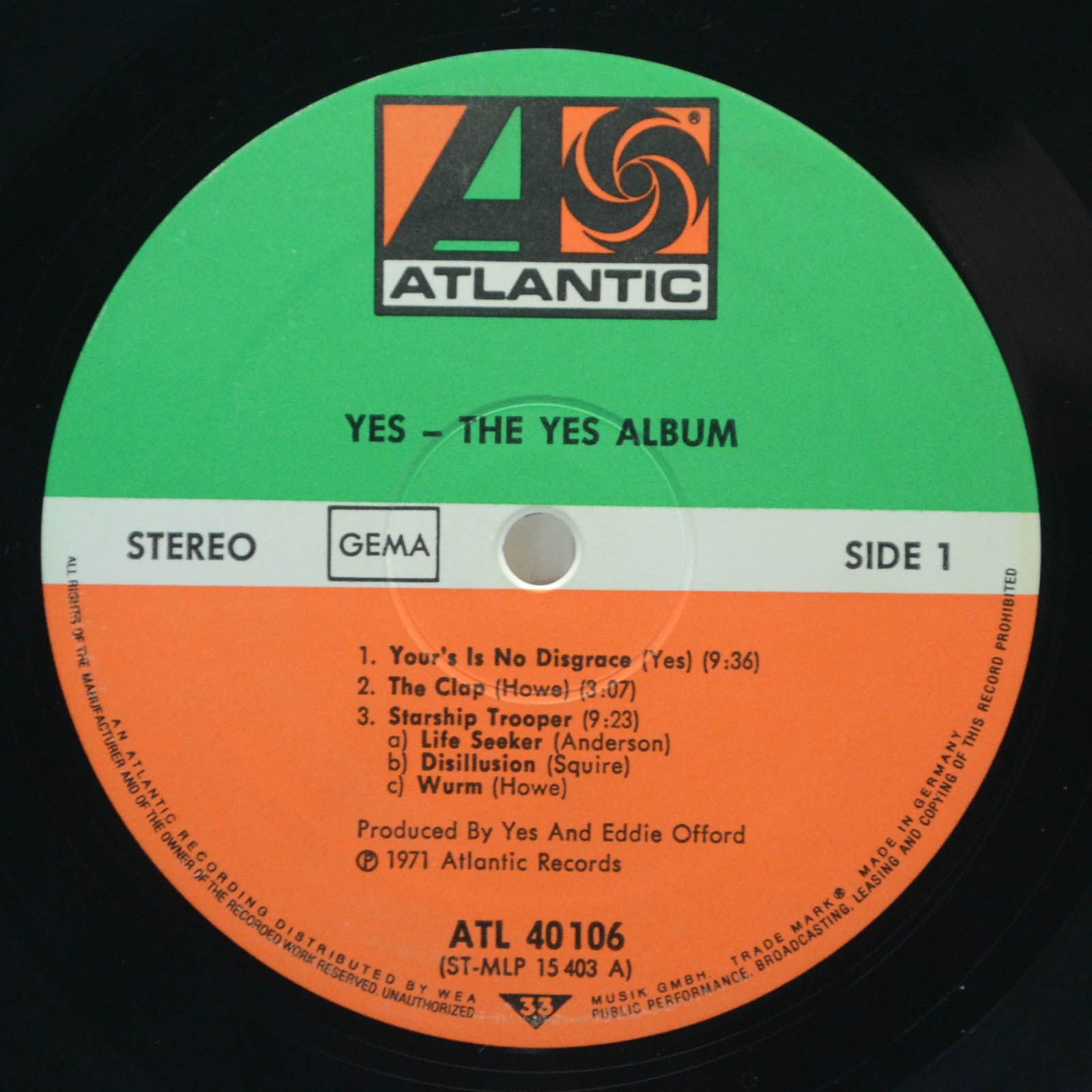 Yes — The Yes Album, 1971