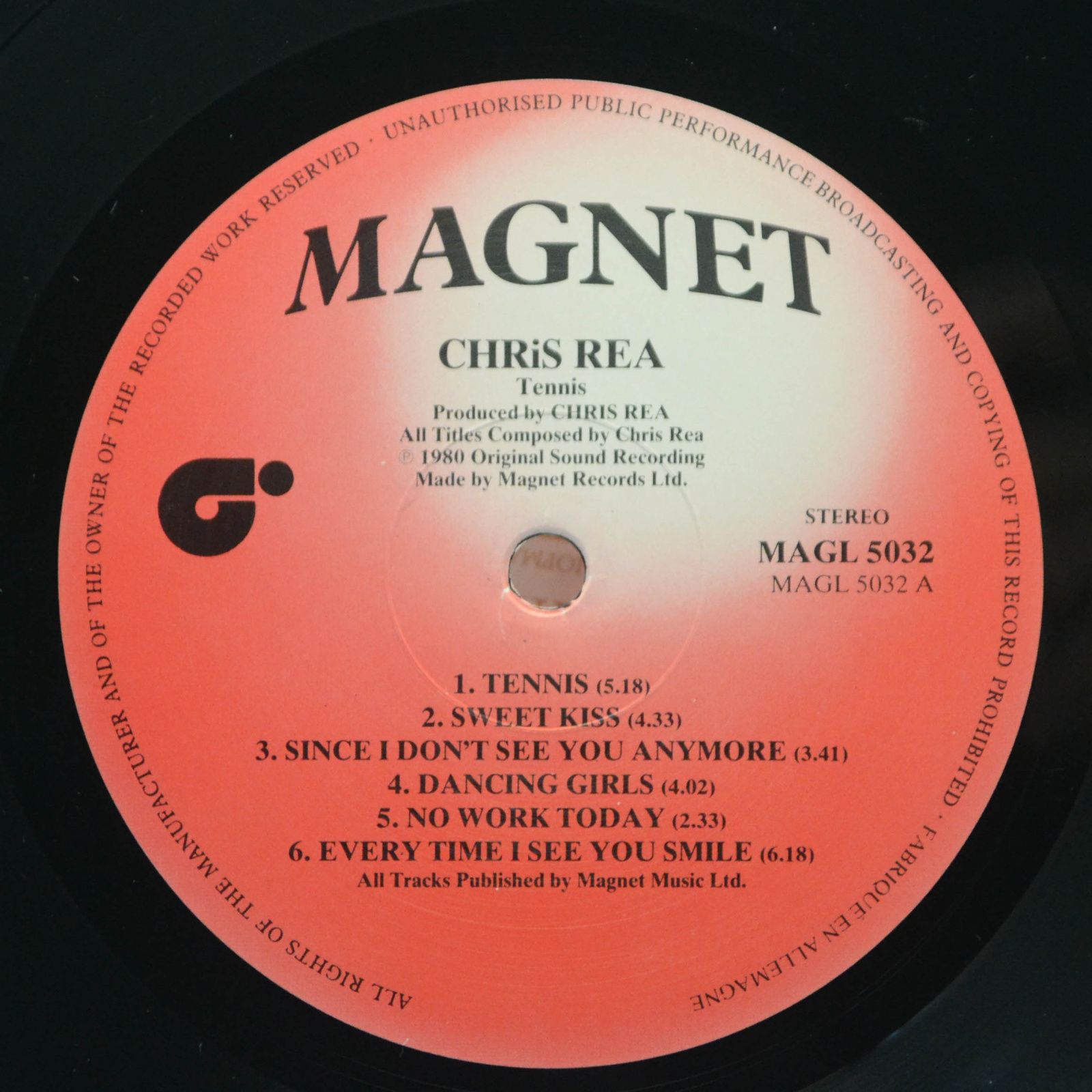 Chris Rea — Tennis, 1983