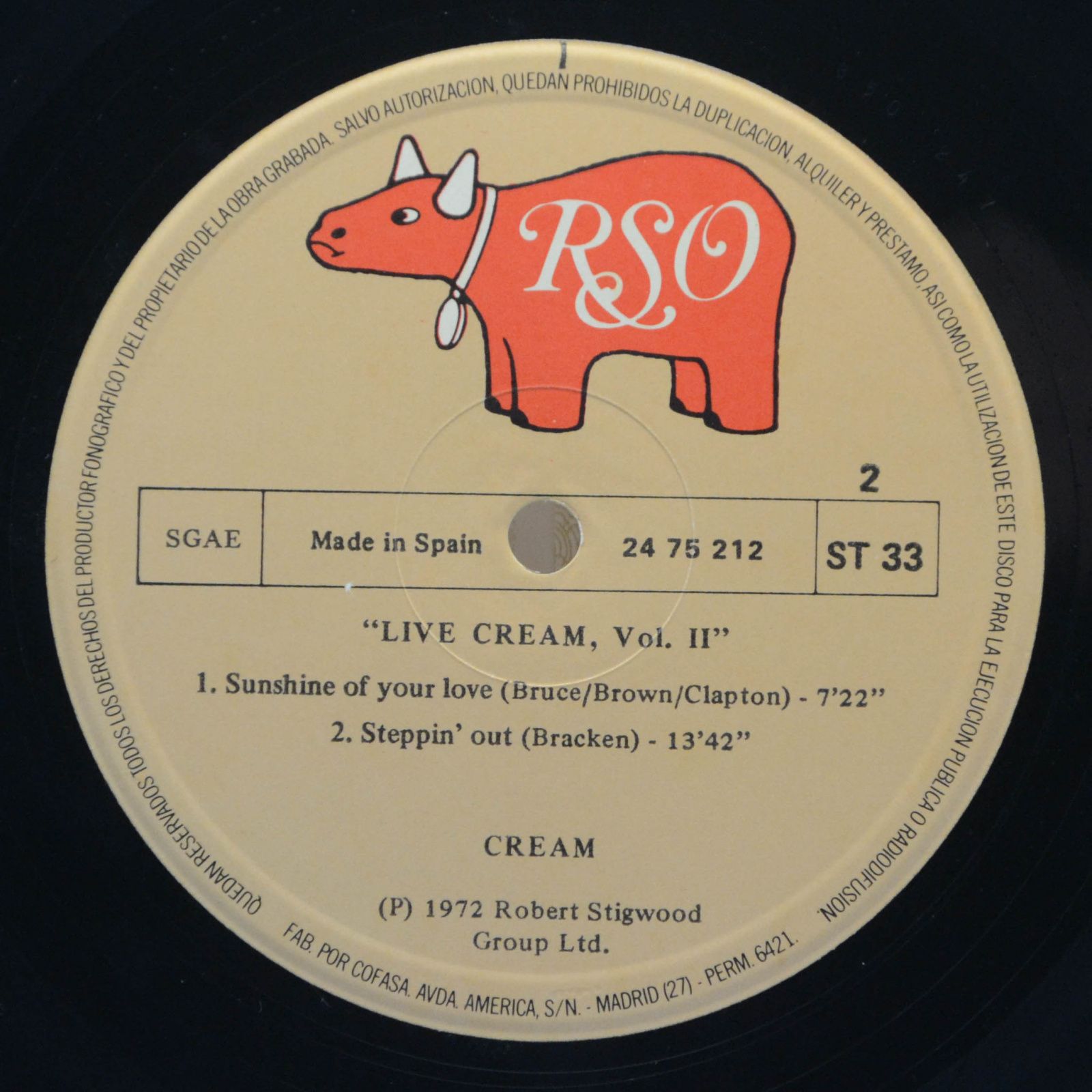 Cream — Live Cream Volume II, 1980