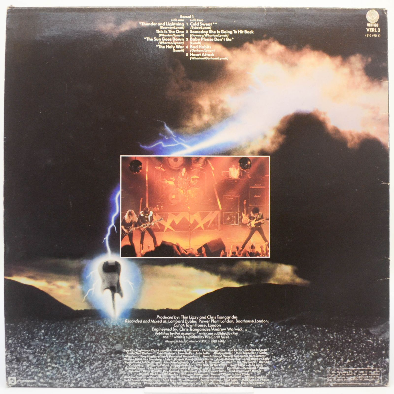 Thin Lizzy — Thunder And Lightning (1-st, UK), 1983