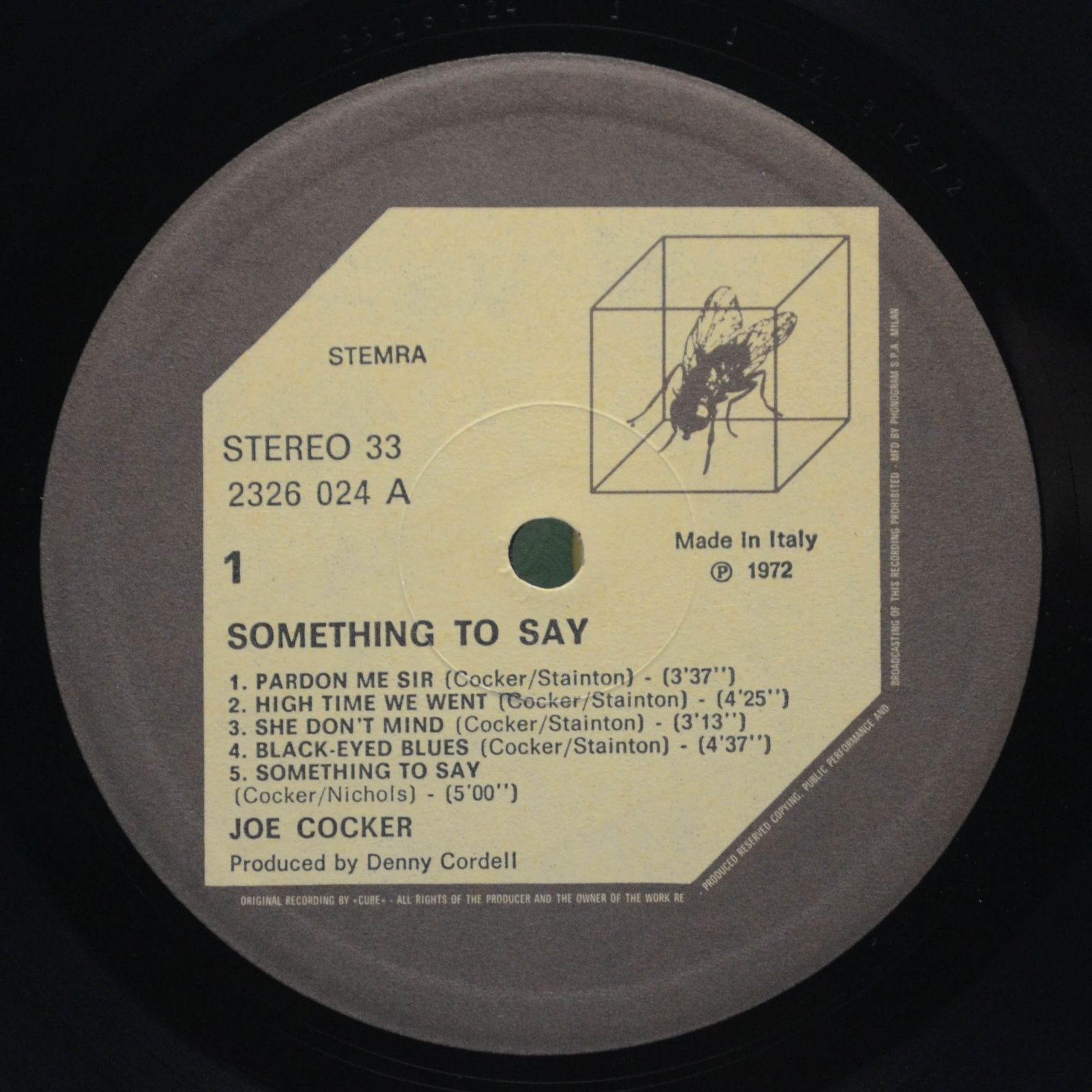 Joe Cocker — Something To Say, 1972