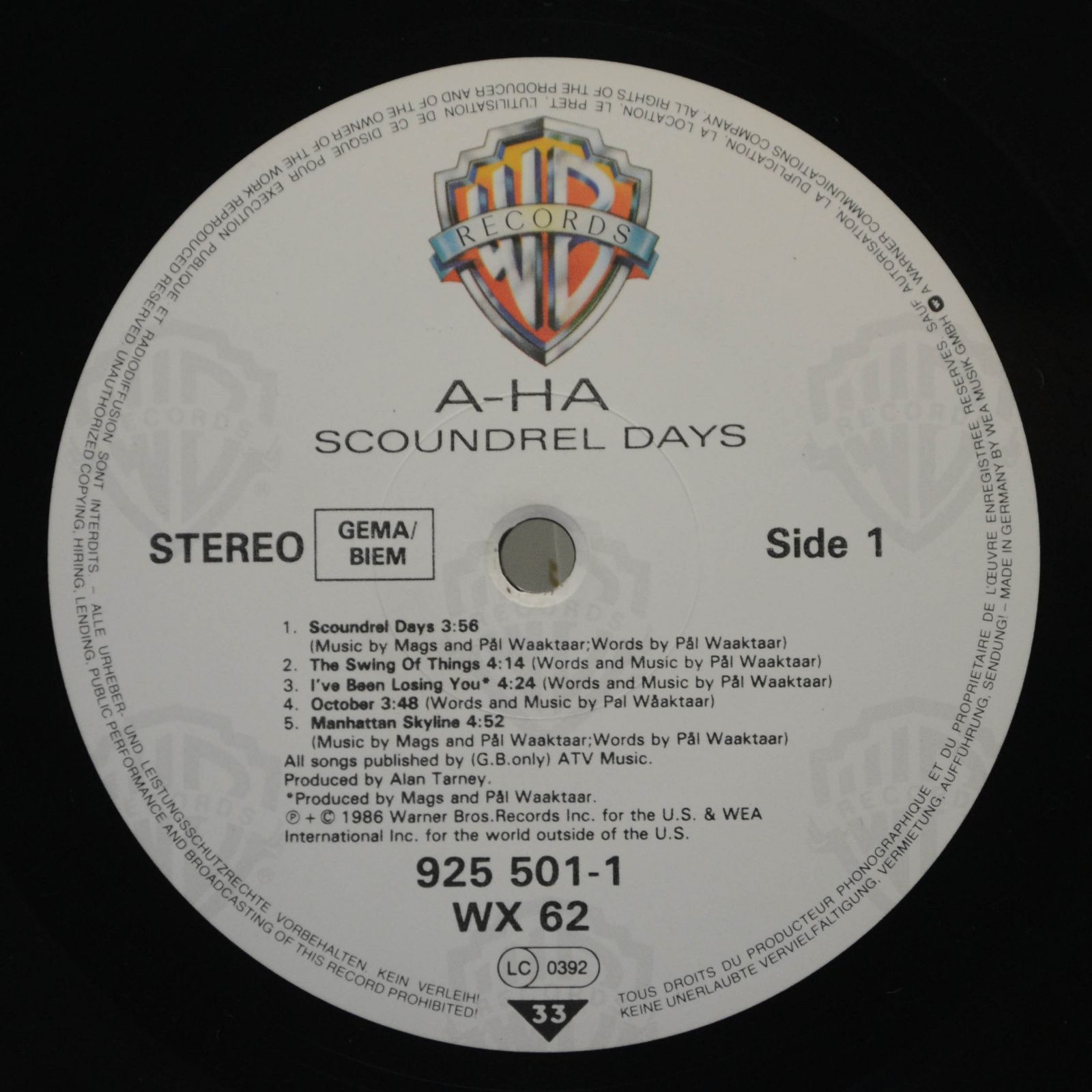 a-ha — Scoundrel Days, 1986