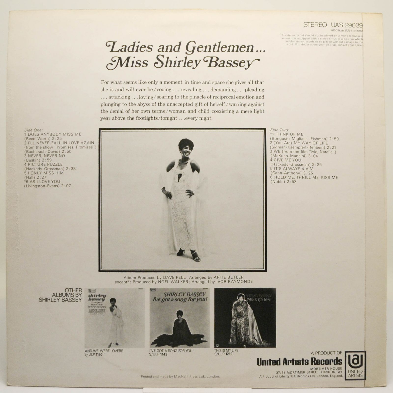 Shirley Bassey — Does Anybody Miss Me, 1969