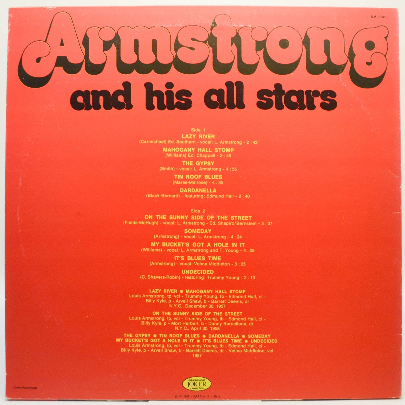 Louis Armstrong And His All-Stars — Louis Armstrong And His All Stars, 1981