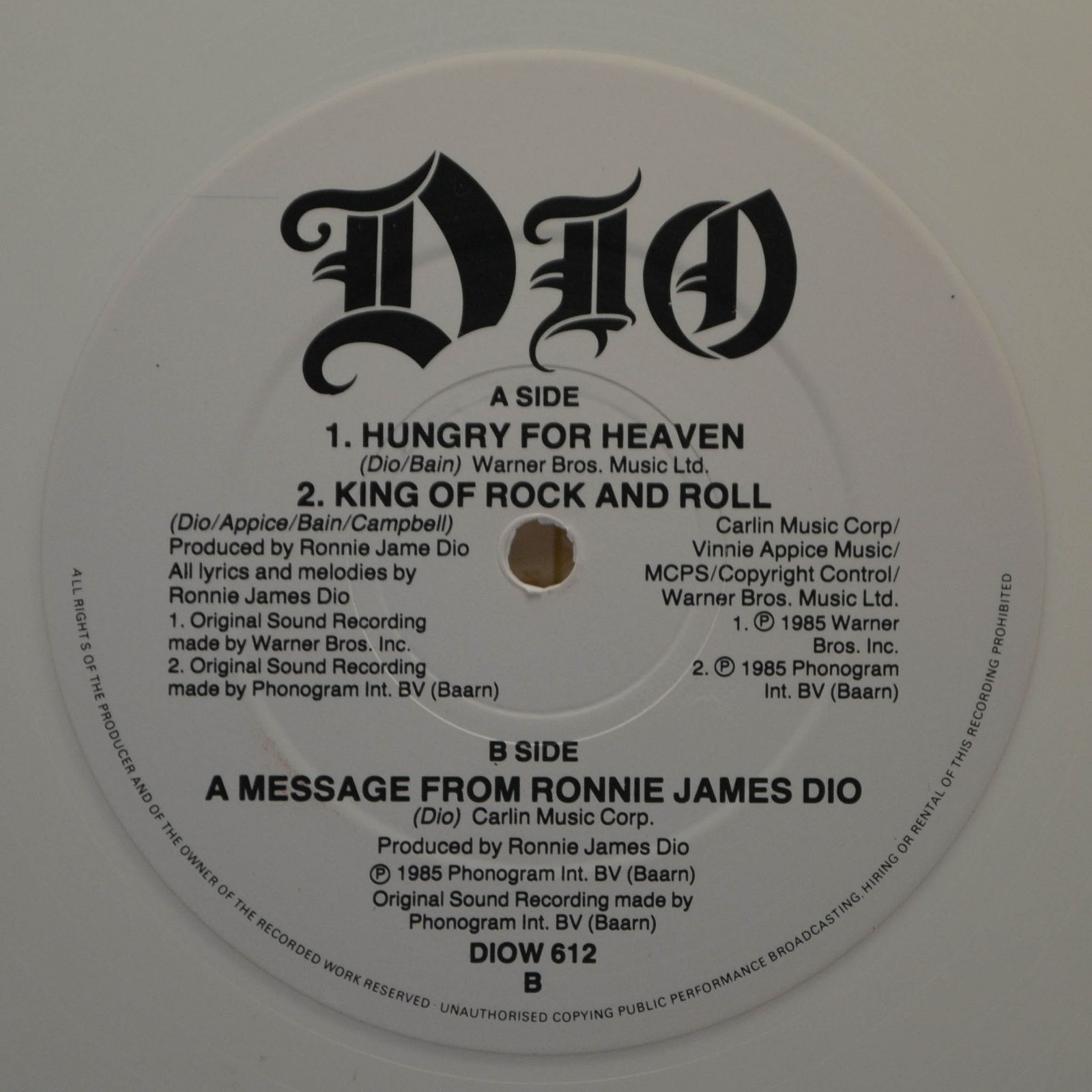 Dio — Hungry For Heaven, 1985