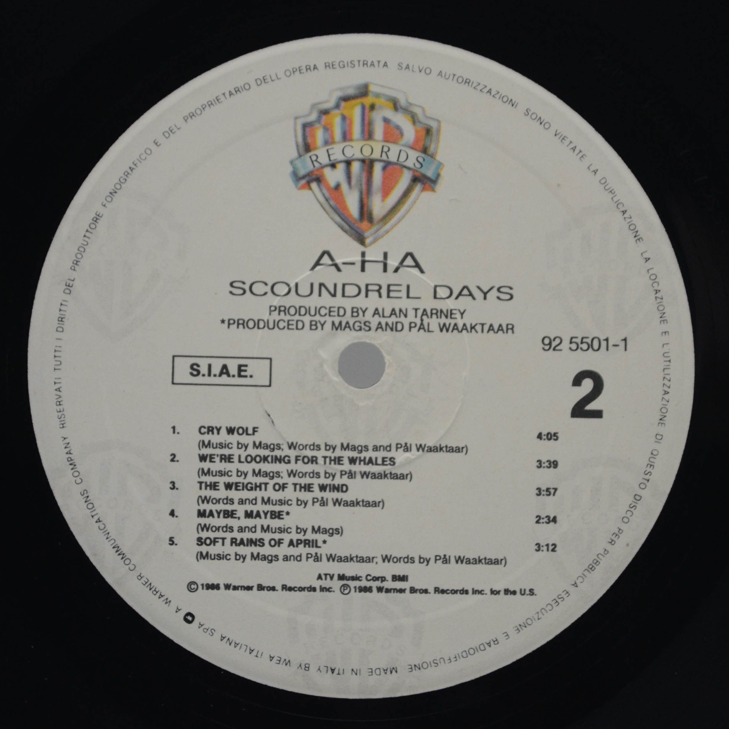 a-ha — Scoundrel Days, 1986