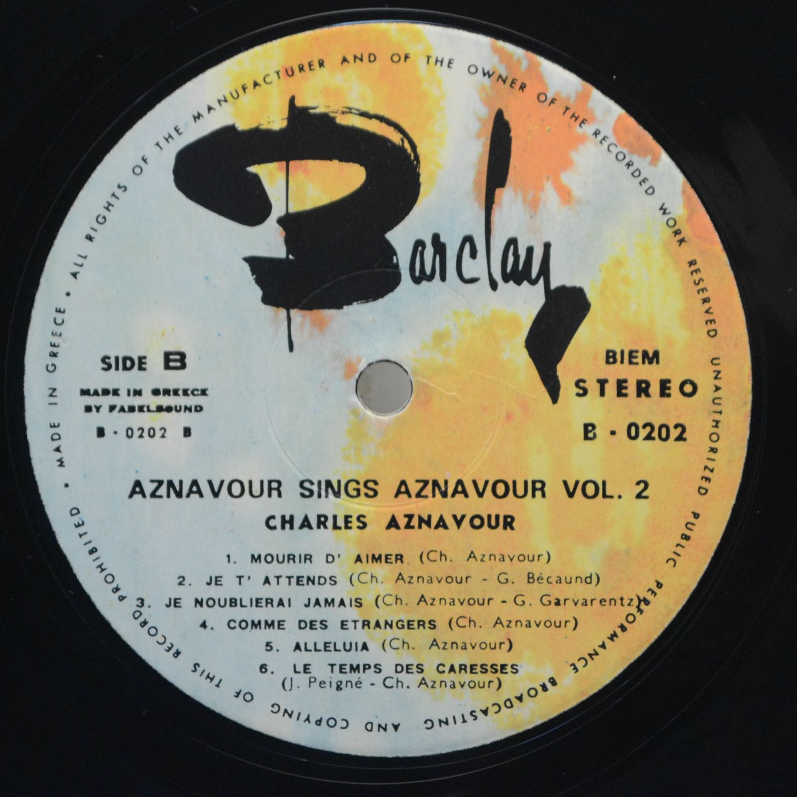 Charles Aznavour — Aznavour Sings Aznavour Vol. 2, 1971