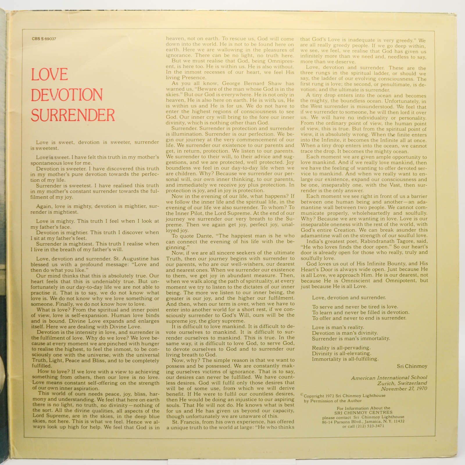 Carlos Santana / Mahavishnu John McLaughlin — Love Devotion Surrender, 1973