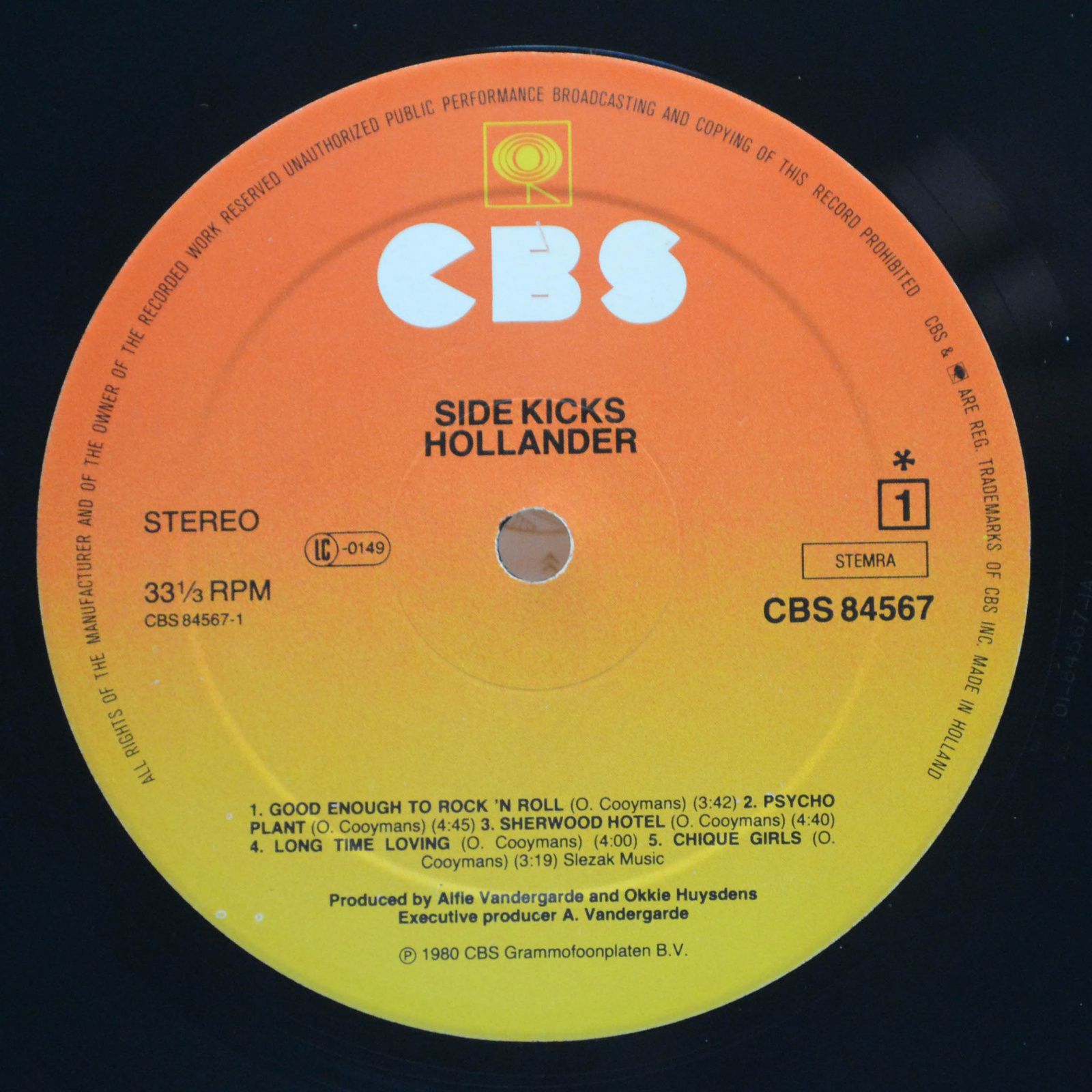 Hollander — Side Kicks, 1980