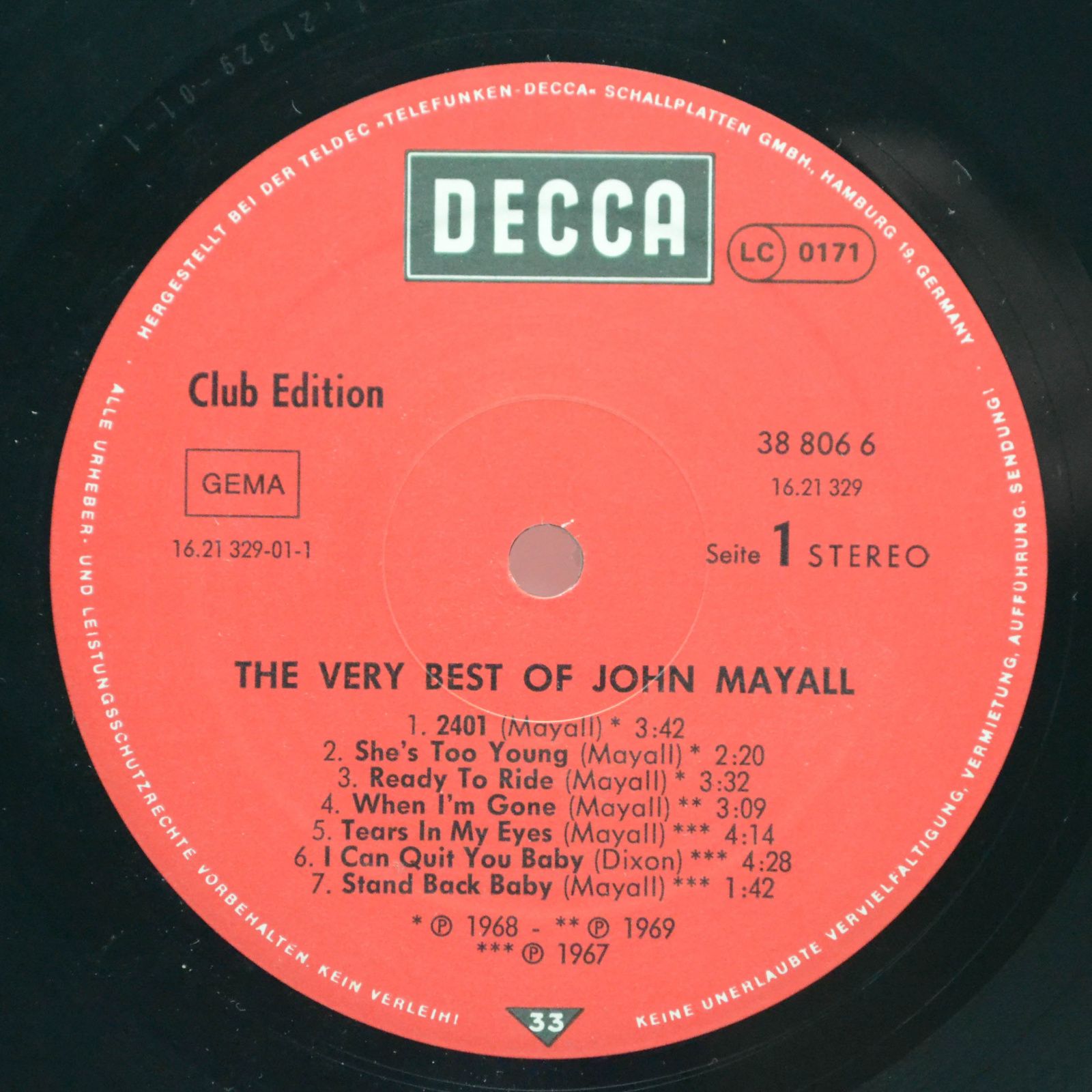 John Mayall — The Very Best Of John Mayall, 1976