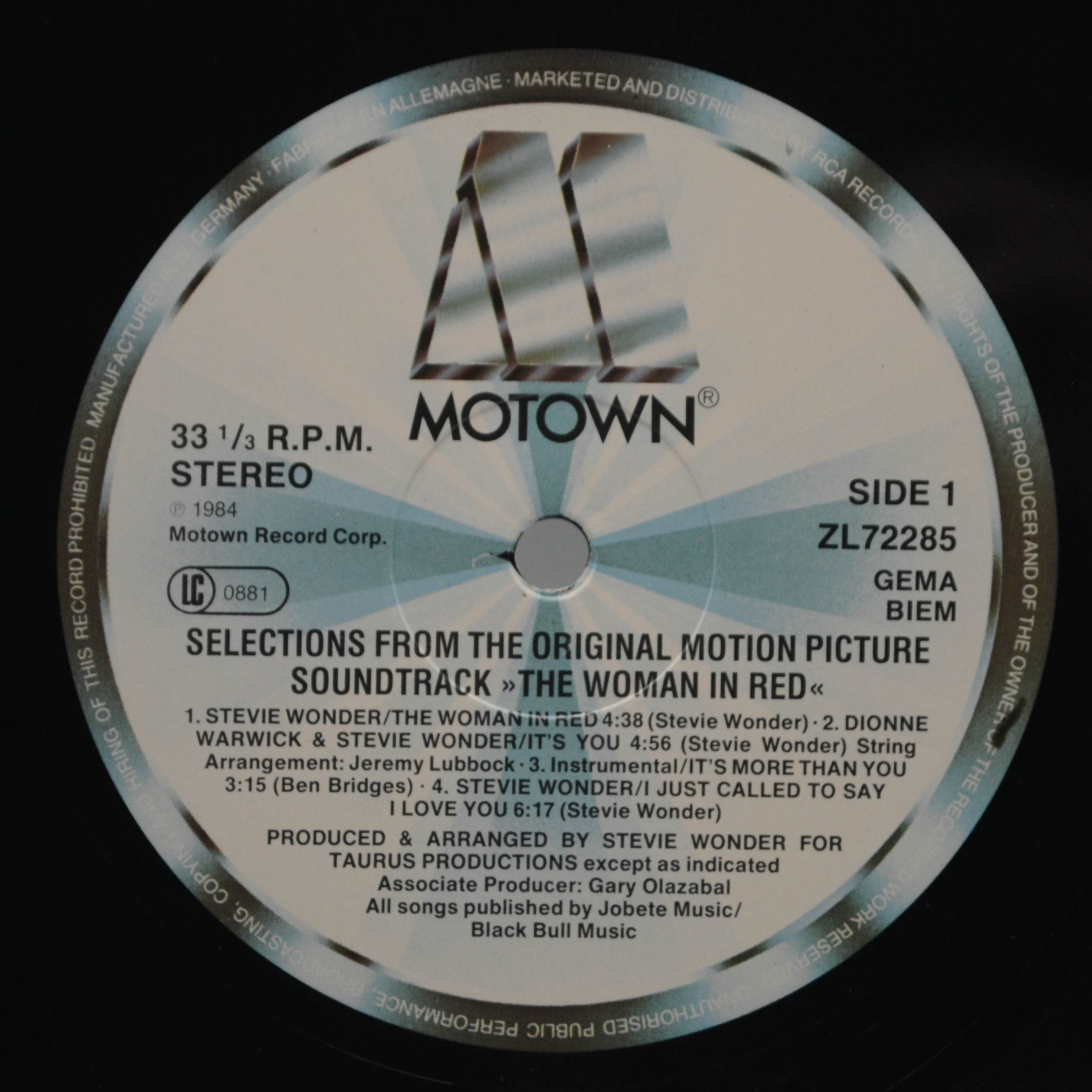 Stevie Wonder — The Woman In Red (Original Motion Picture Soundtrack), 1984