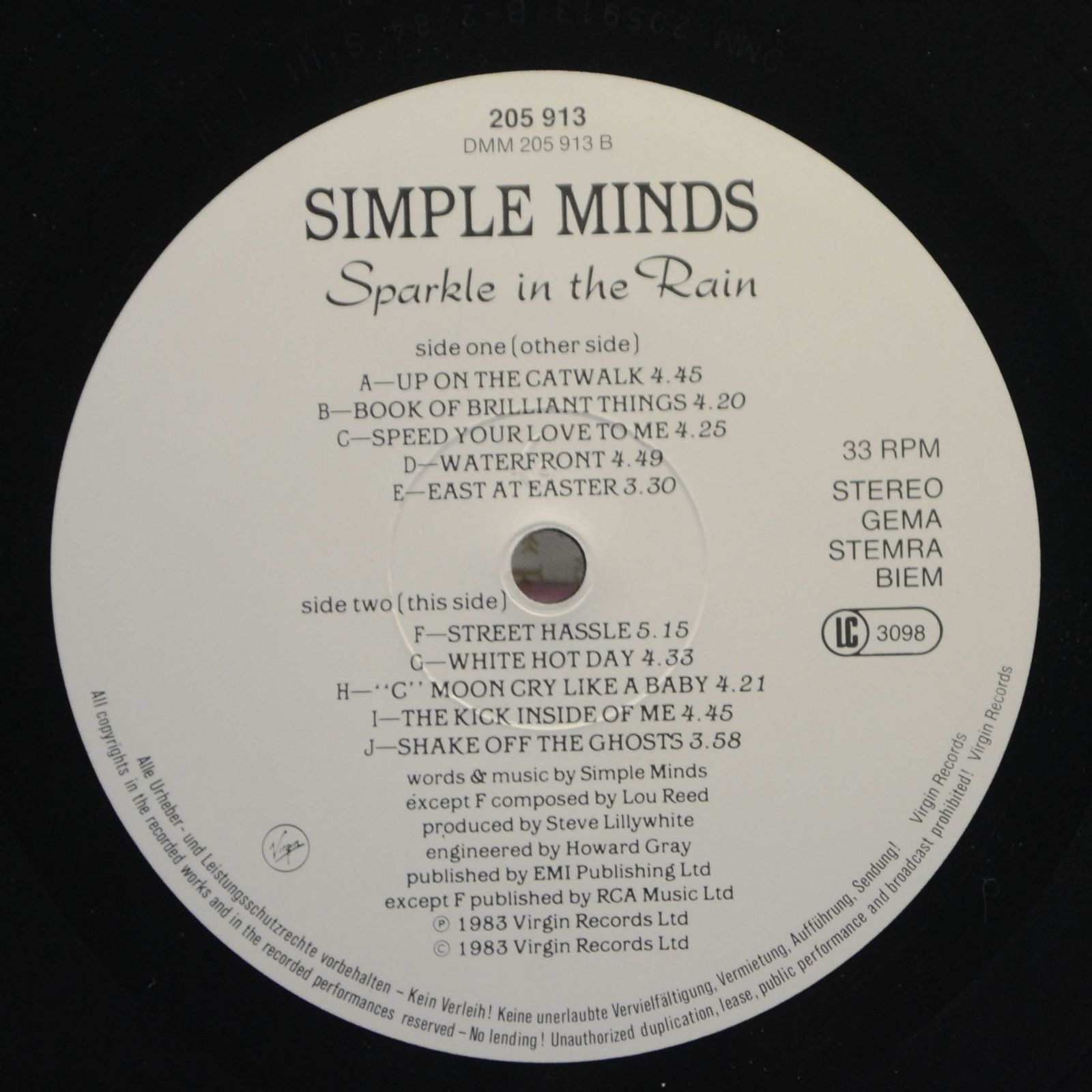 Simple Minds — Sparkle In The Rain, 1984