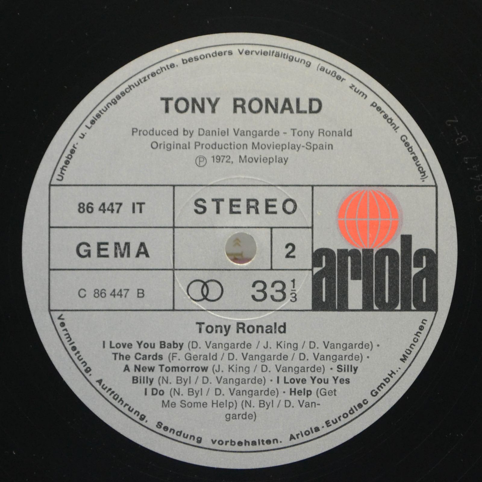 Tony Ronald — Tony Ronald, 1972