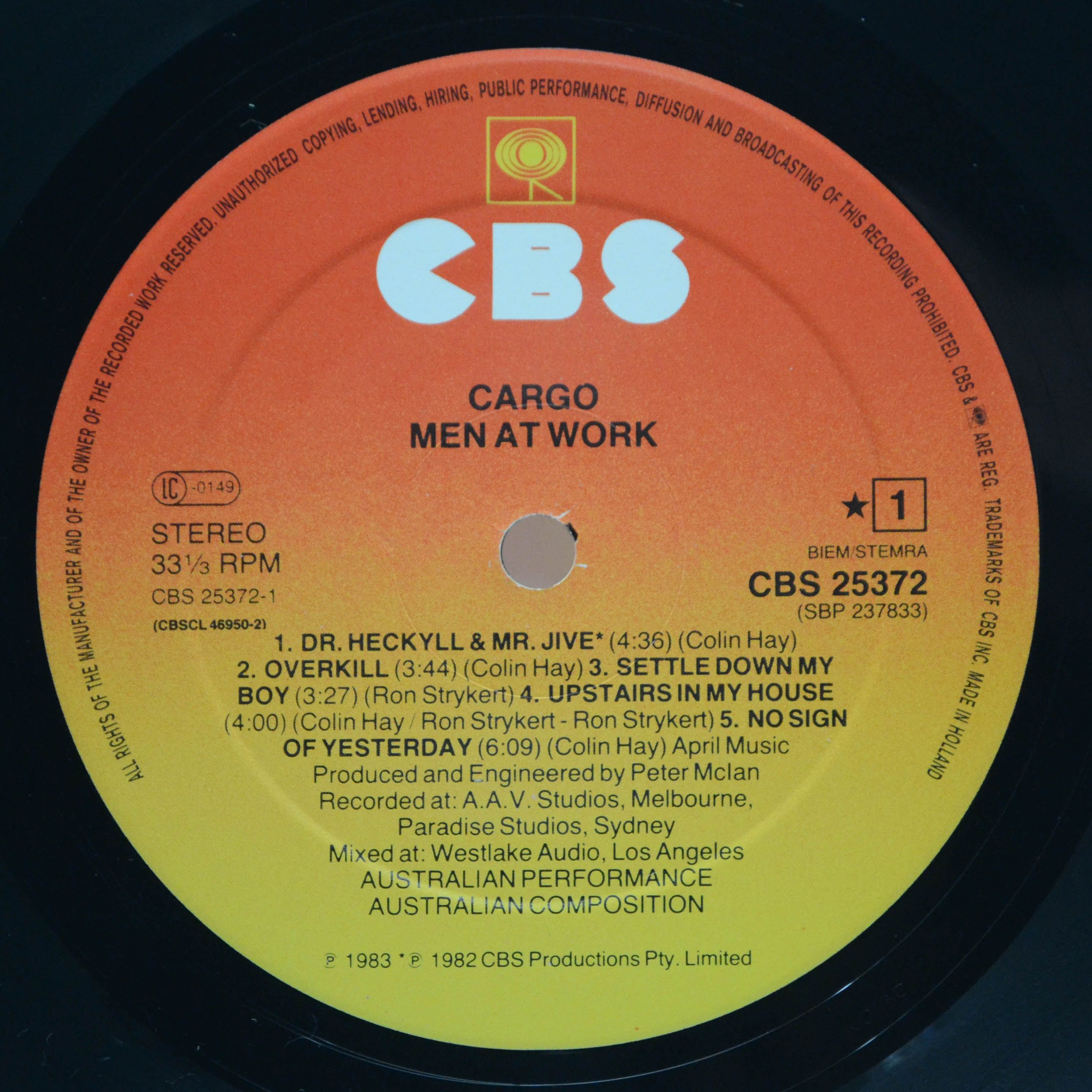 Виниловая пластинка Men At Work — Cargo, 1983