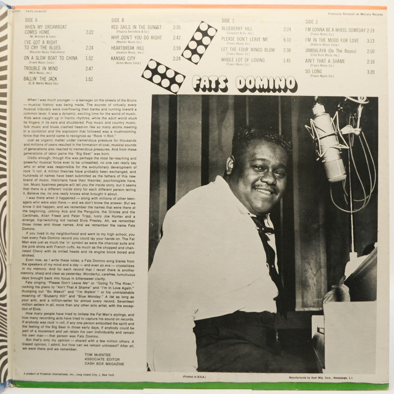 Fats Domino — When My Dreamboat Comes Home / Blueberry Hill (2LP), 1973