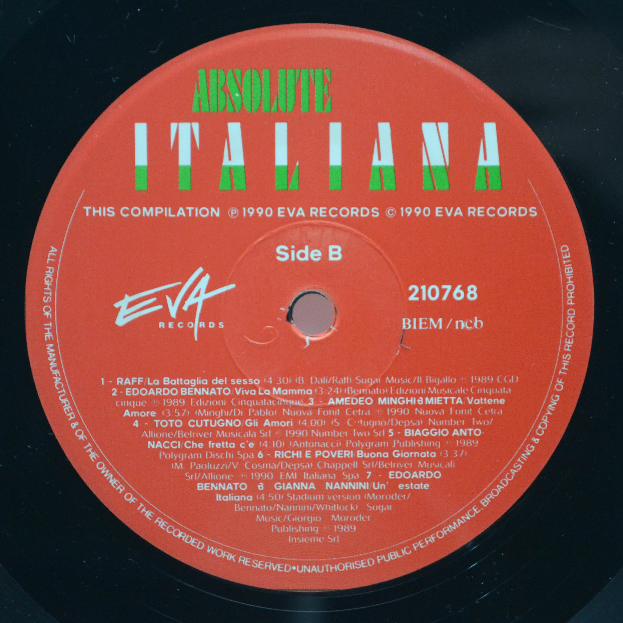 Various — Absolute Italiana, 1990