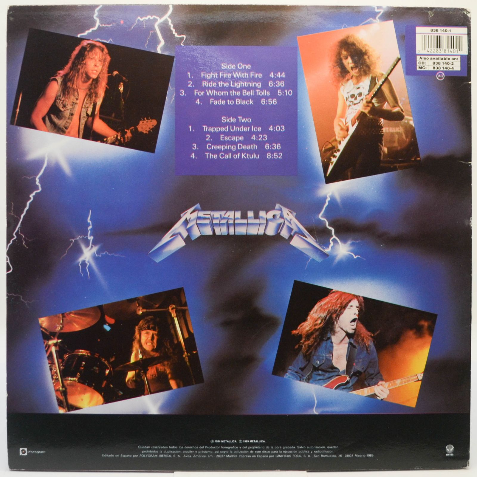 Metallica — Ride The Lightning, 1984