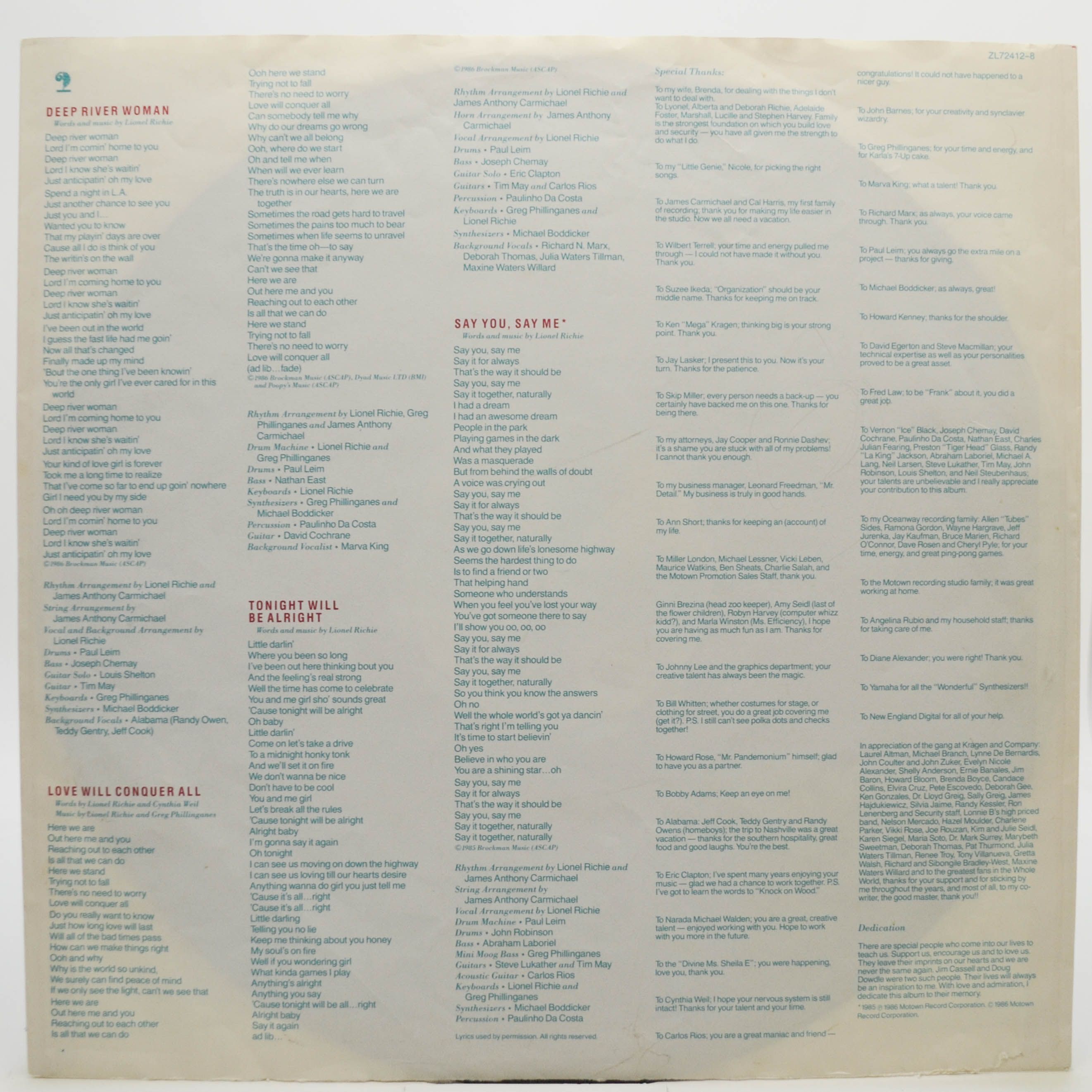 Lionel Richie — Dancing On The Ceiling, 1986