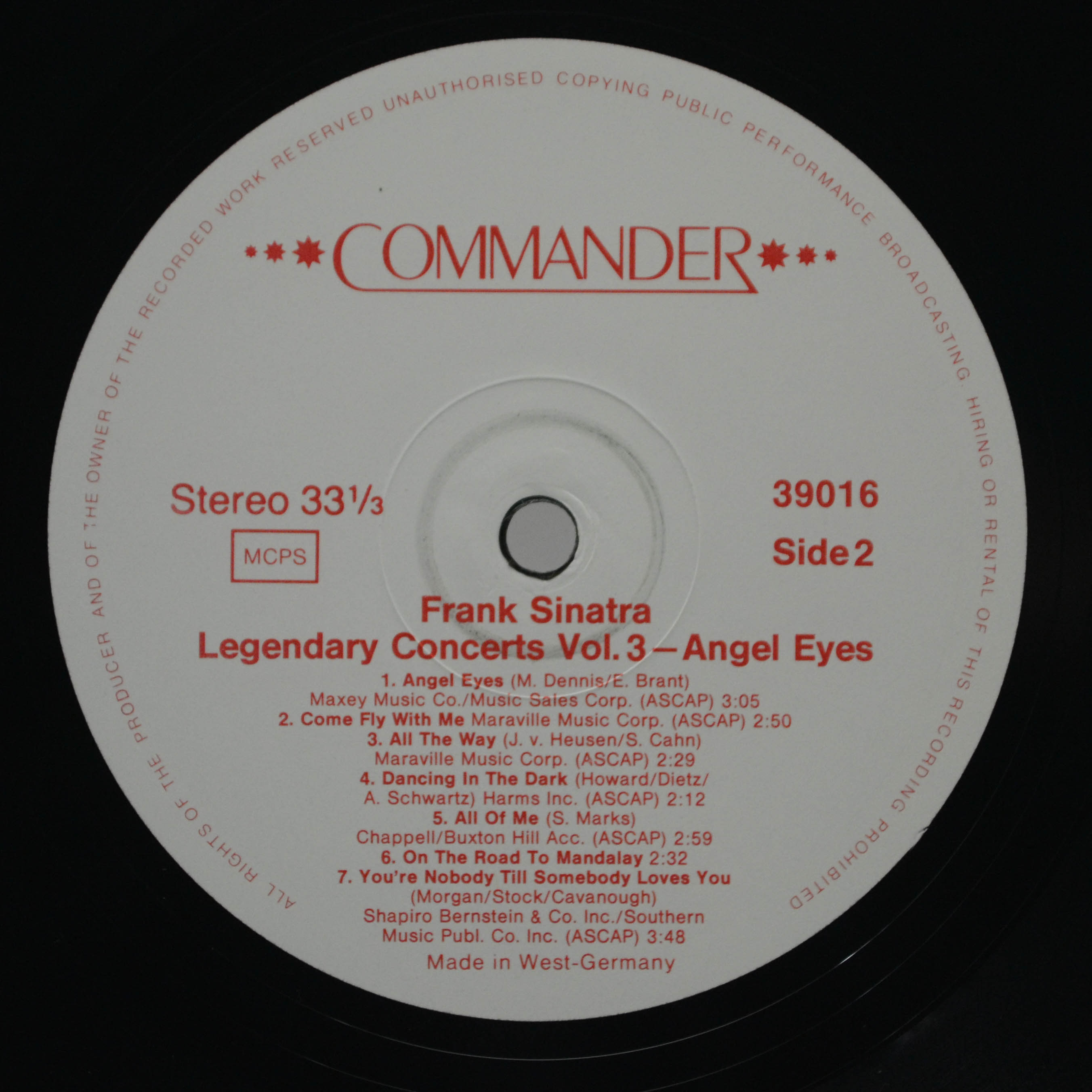 Frank Sinatra — Legendary Concerts Vol. 3 - Angel Eyes, 1979