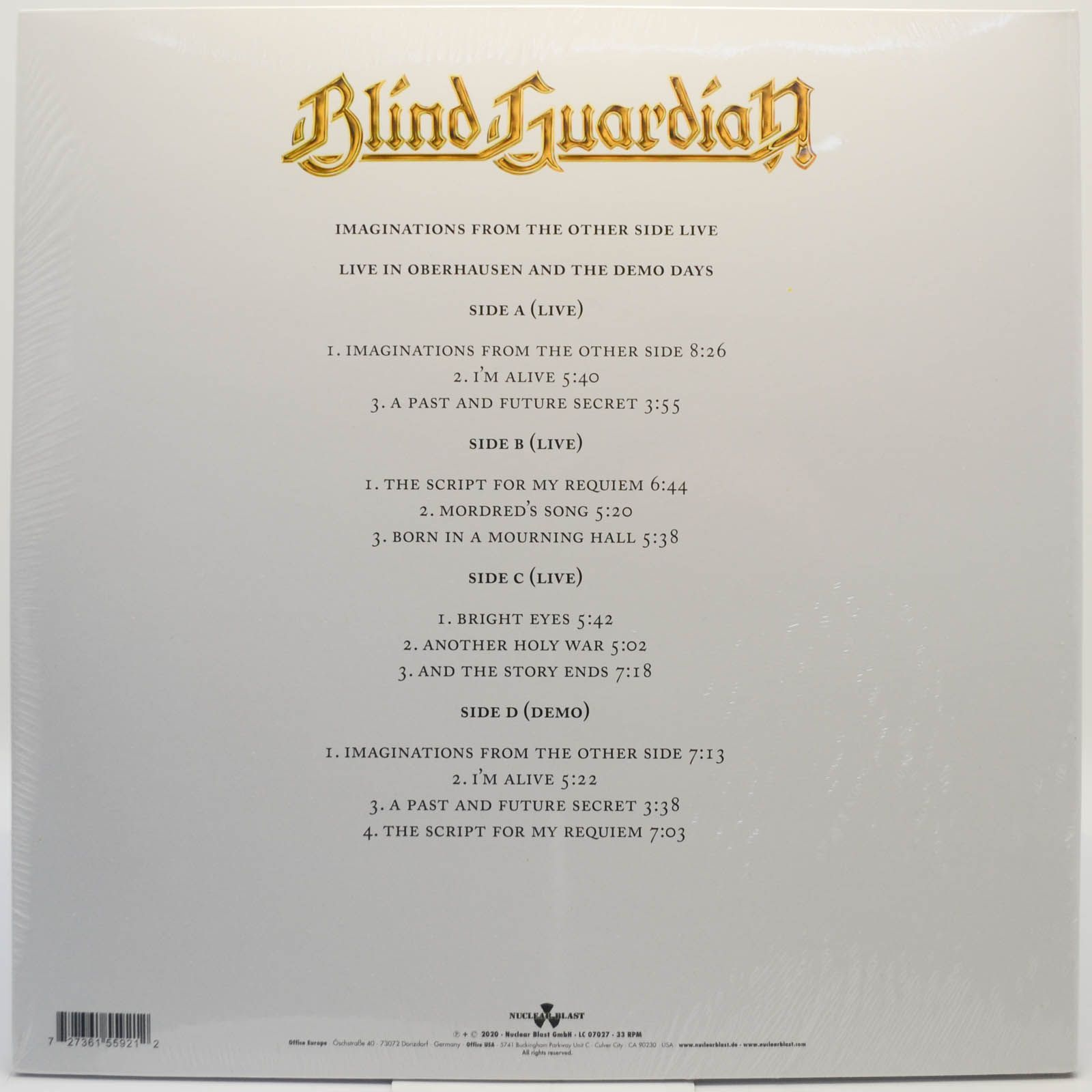 Blind Guardian — Imaginations From The Other Side Live (2LP), 2020