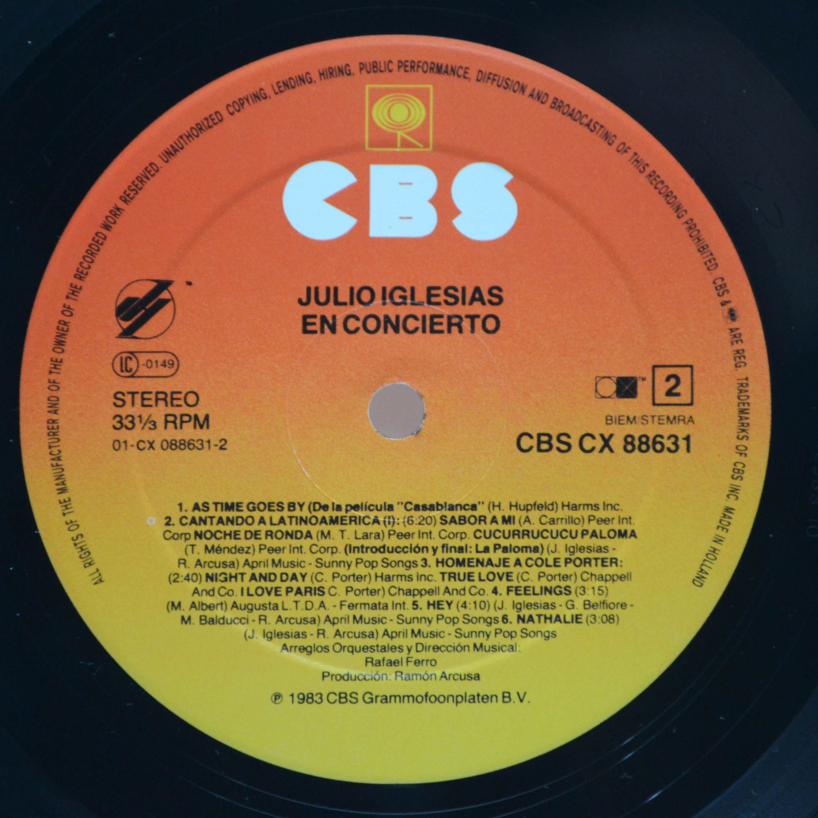 Julio Iglesias — En Concierto (2LP), 1983