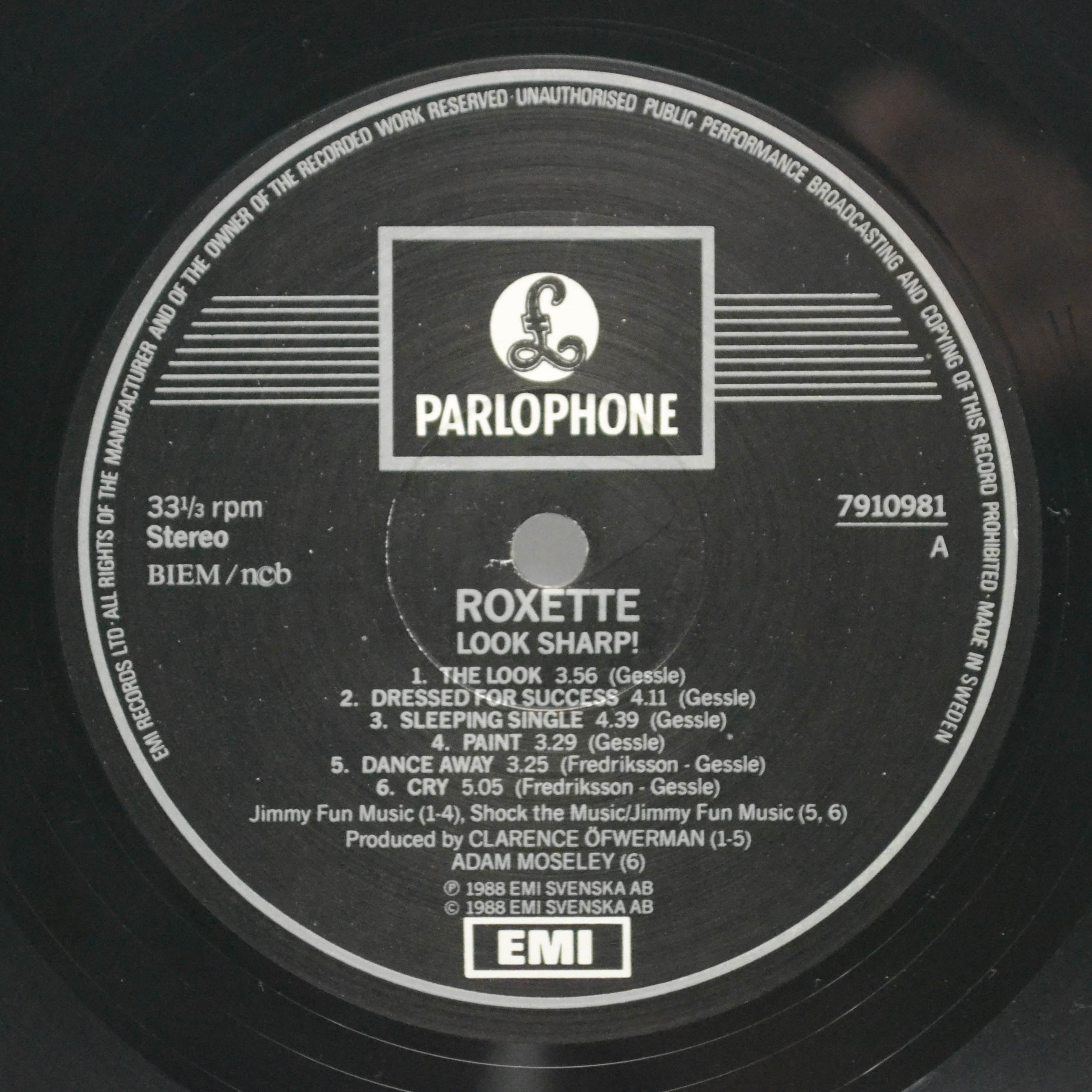 Roxette — Look Sharp! (1-st, Sweden), 1988