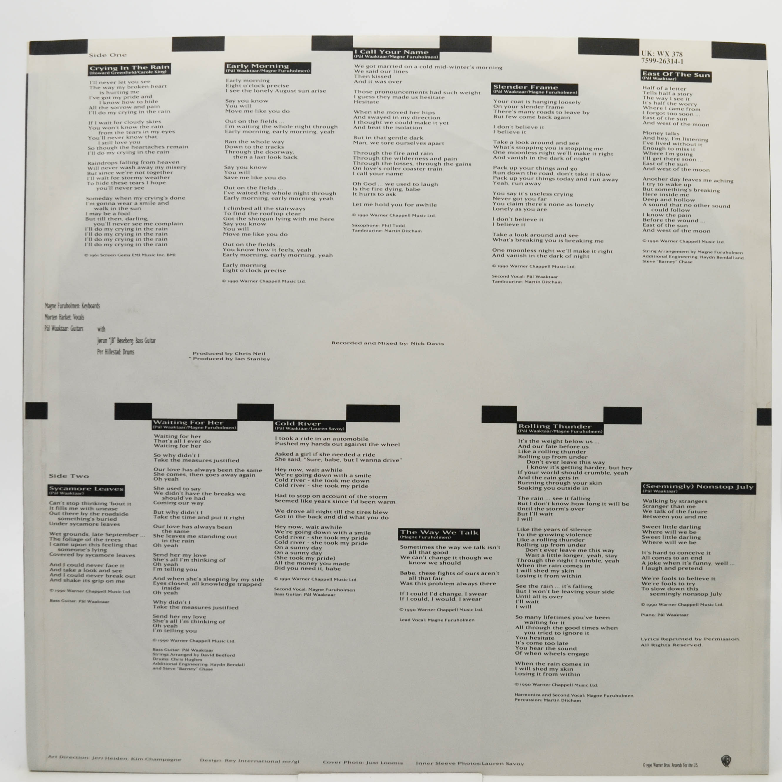 a-ha — East Of The Sun, West Of The Moon, 1990